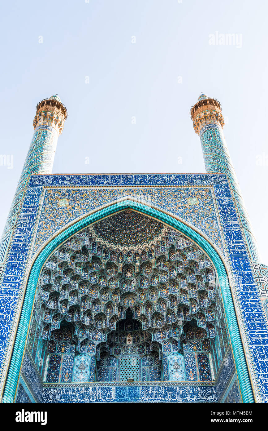 Blick auf traditionelle Jameh Moschee in Isfahan - Iran Stockfoto