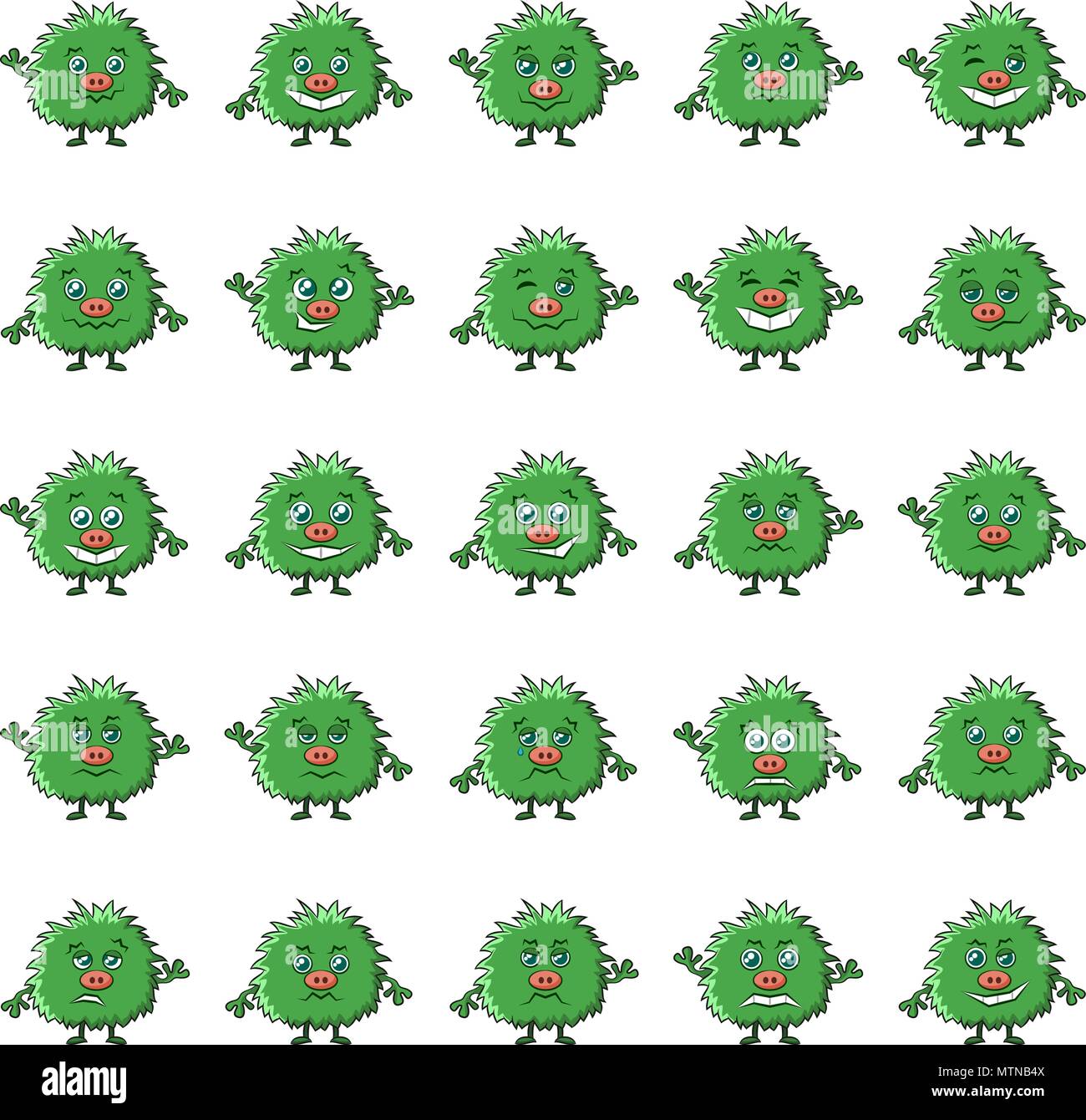 Cartoon Monster Smilies einstellen Stock Vektor