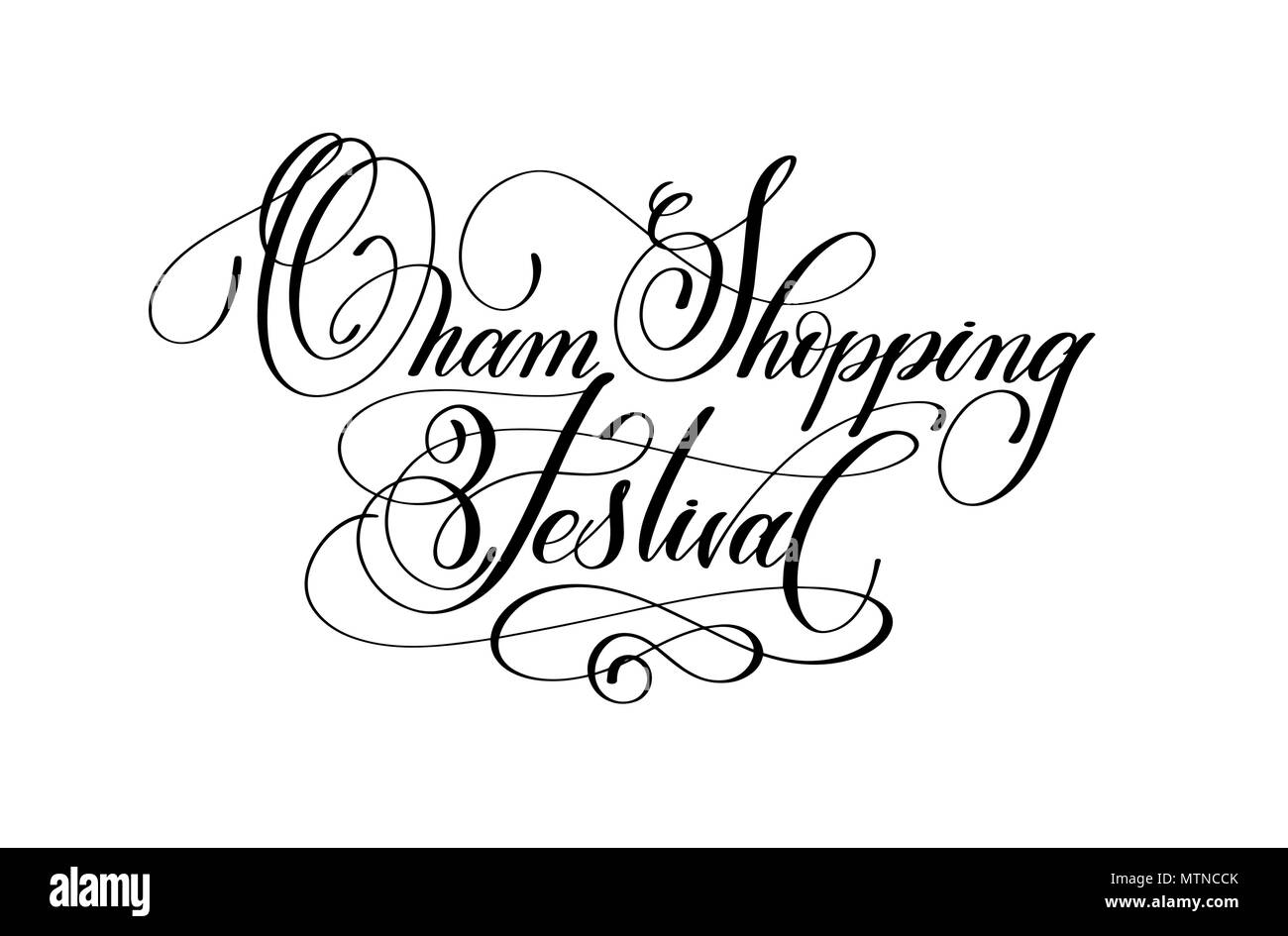 Onam Shopping Festival - hand Schrift Kalligraphie text Stock Vektor
