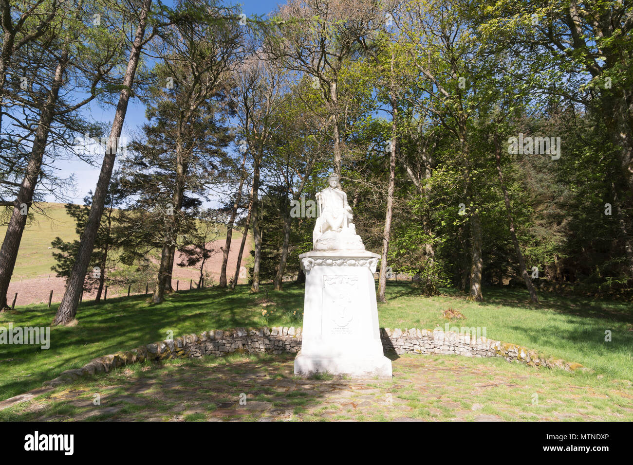 Die James Hogg Monument, Memorial Skulptur Der ettrick Hirte, Tibbie Shiels, Dumfries und Galloway, Schottland, Großbritannien Stockfoto