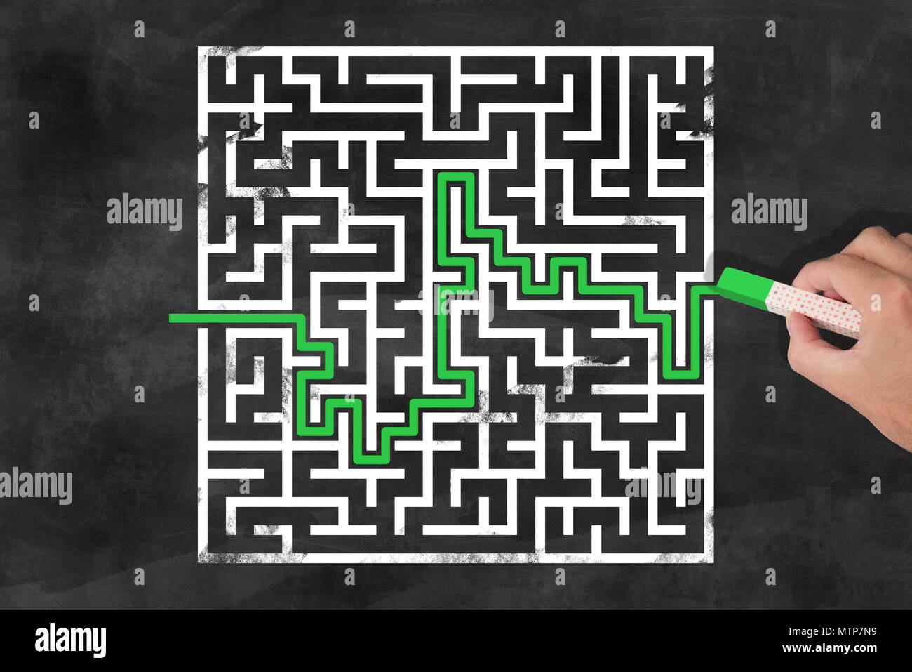 Diagnose durch Labyrinth Konzept Stockfoto