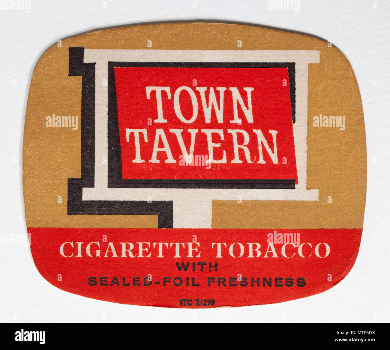 Vintage British Bierdeckel Werbung Stadt Taverne Zigarette Tabak Stockfoto