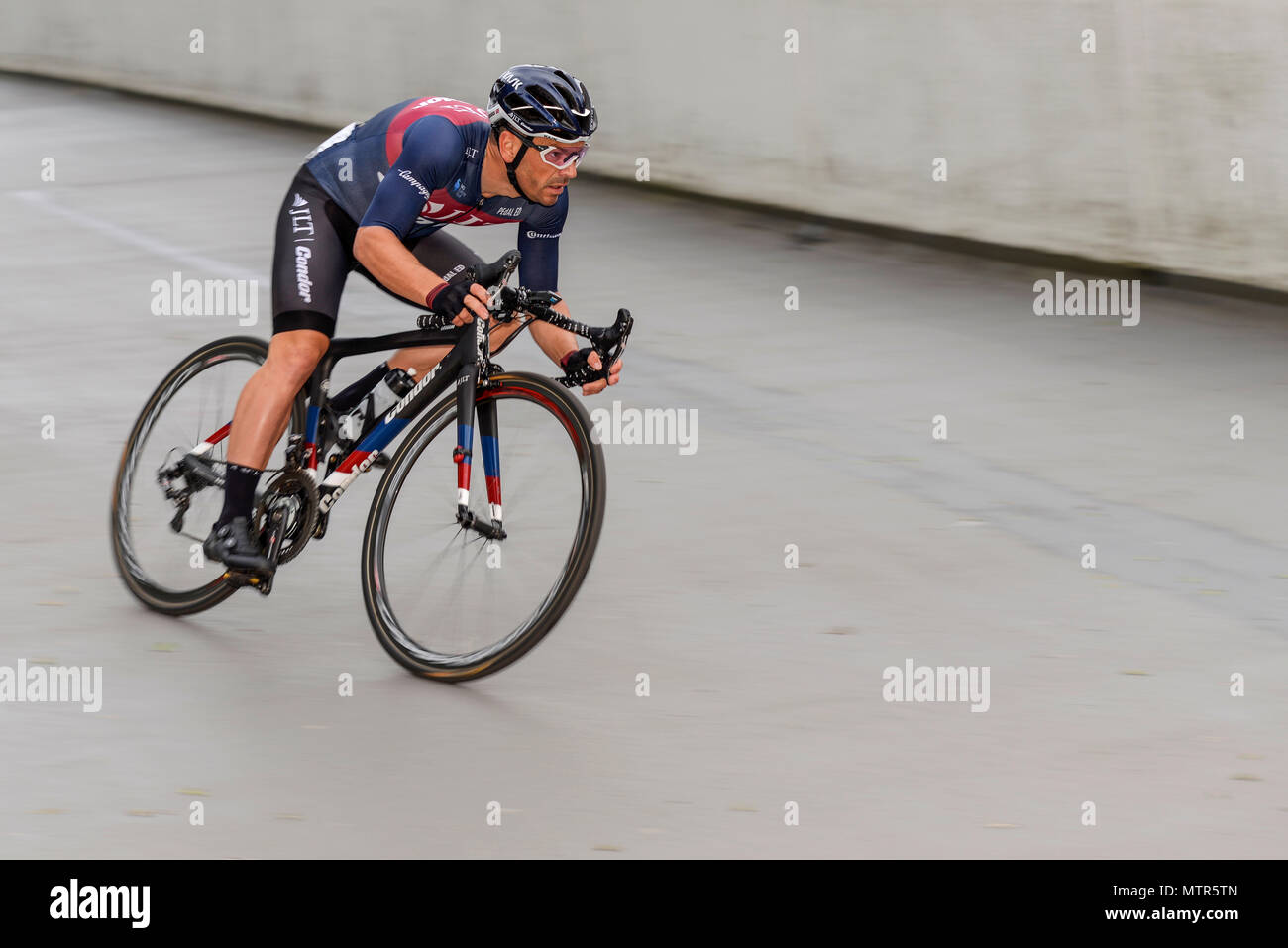 Graham Briggs von JLT Condor Racing beim Elite-Radrennen der OVO Energy Tour Series 2018 in Wembley, London, Großbritannien. Runde 7 Radrennen Stockfoto