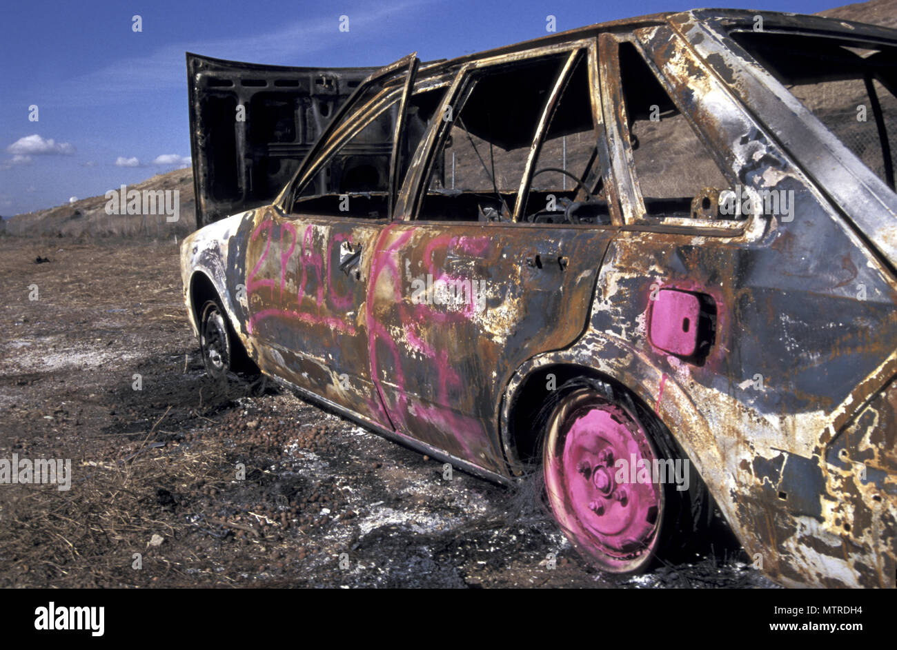 Ausgebrannt und verlassenes Auto, South Australia Stockfoto