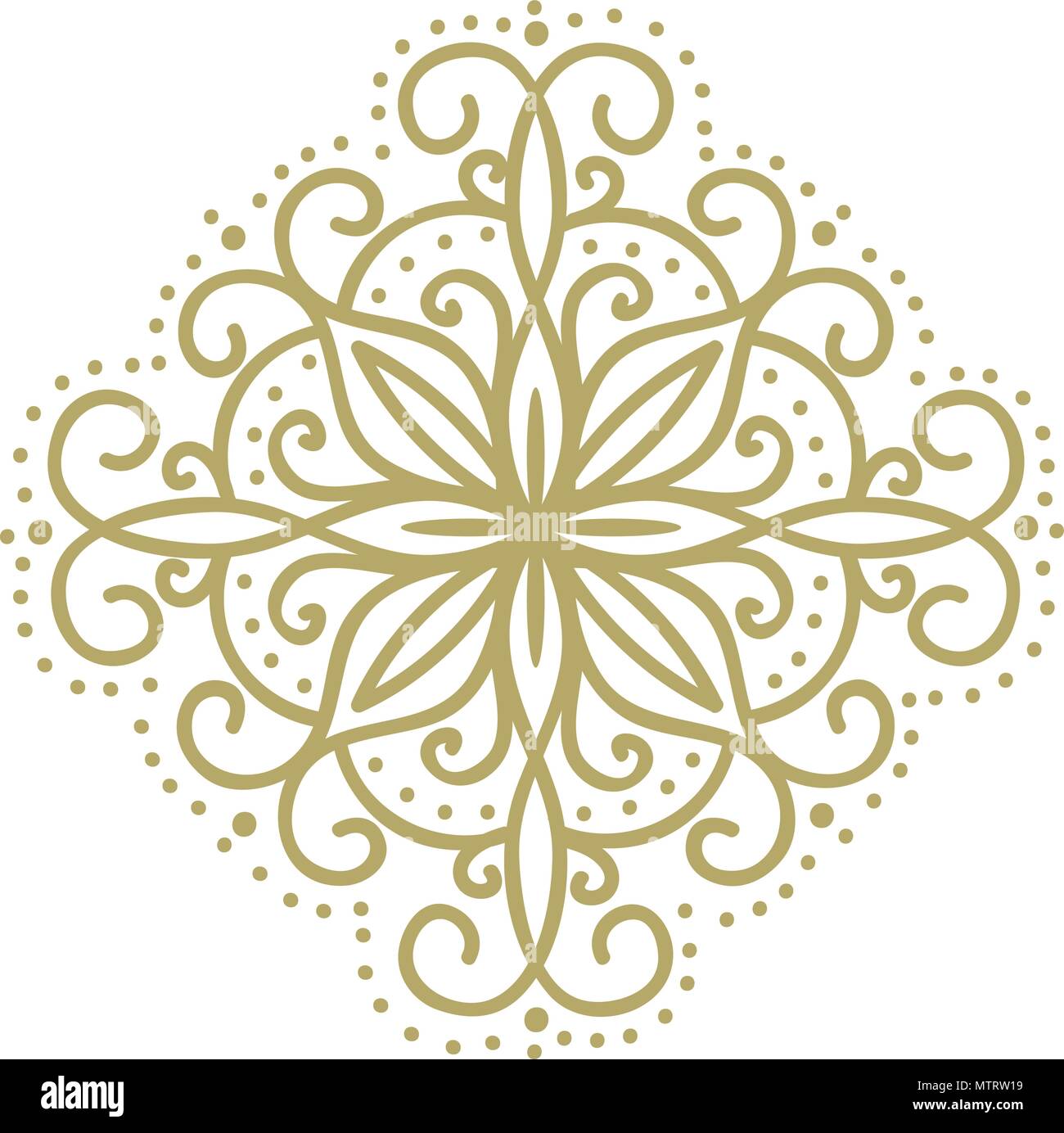 Abstrakte gold Blume Logo. Orientalische Muster Stock Vektor