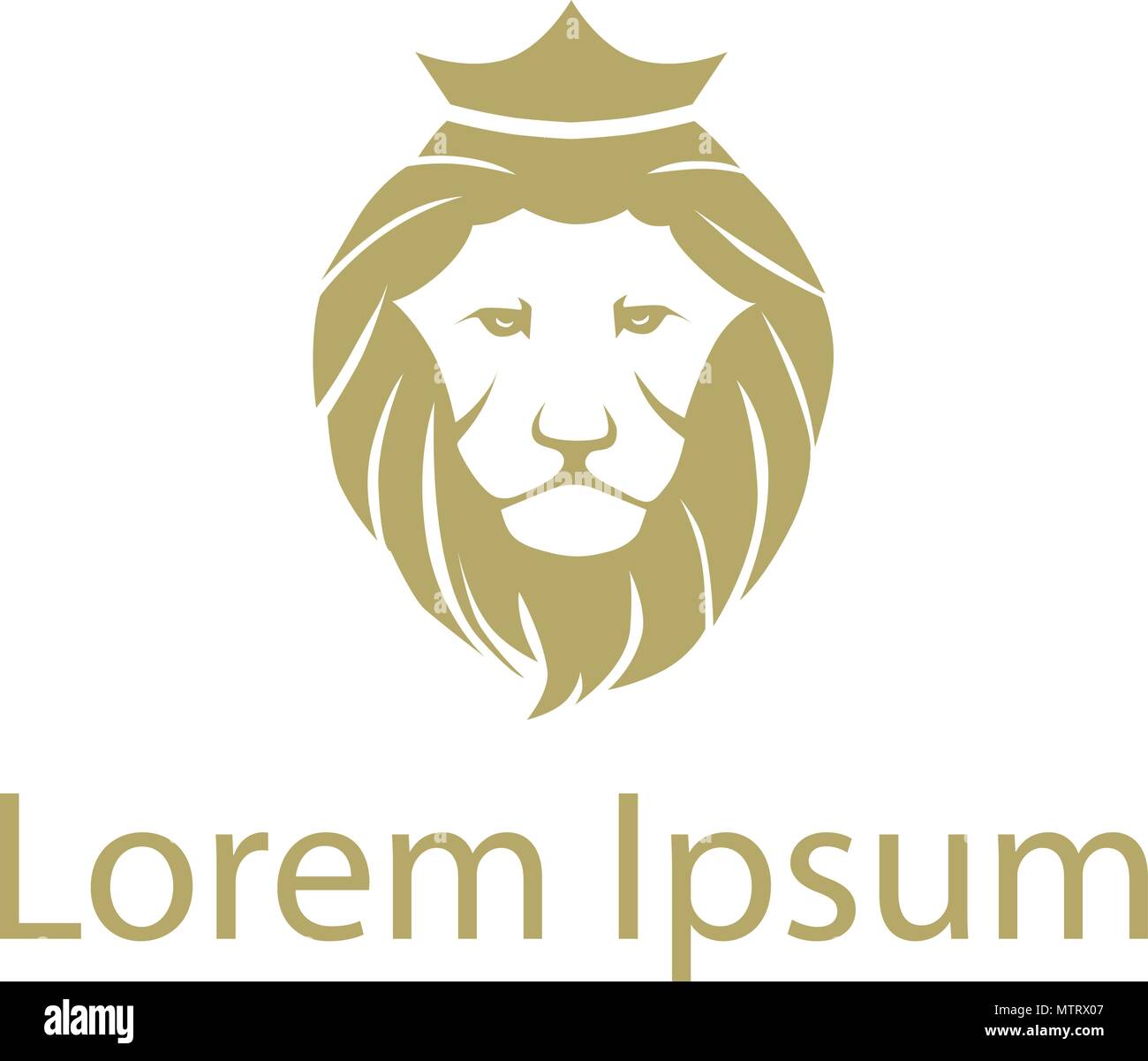 Gold Lion King Logo Stock Vektorgrafik Alamy