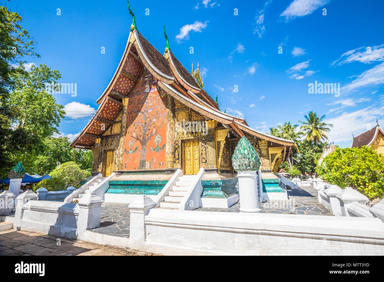 Wat Xieng Thong in Luang Prabang Stockfoto