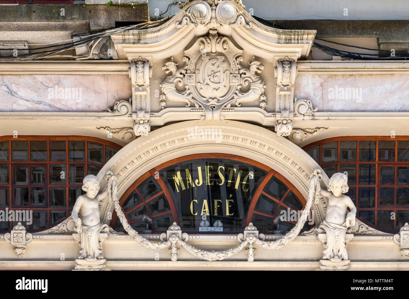 Die majestätischen Cafe, Rua Santa Caterina, Porto, Portugal Stockfoto