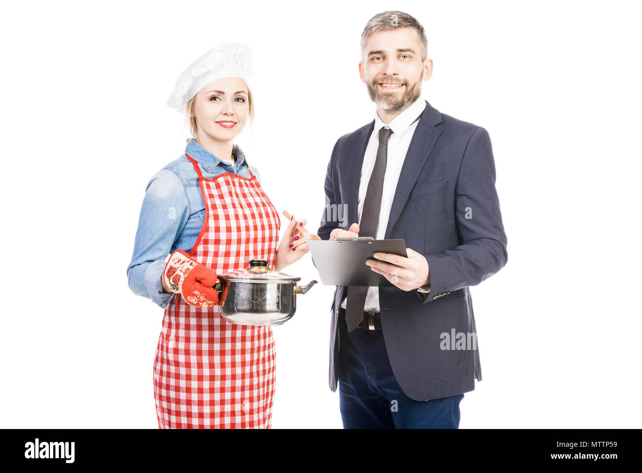 Erfolgreiche Koch und Unternehmer Stockfoto