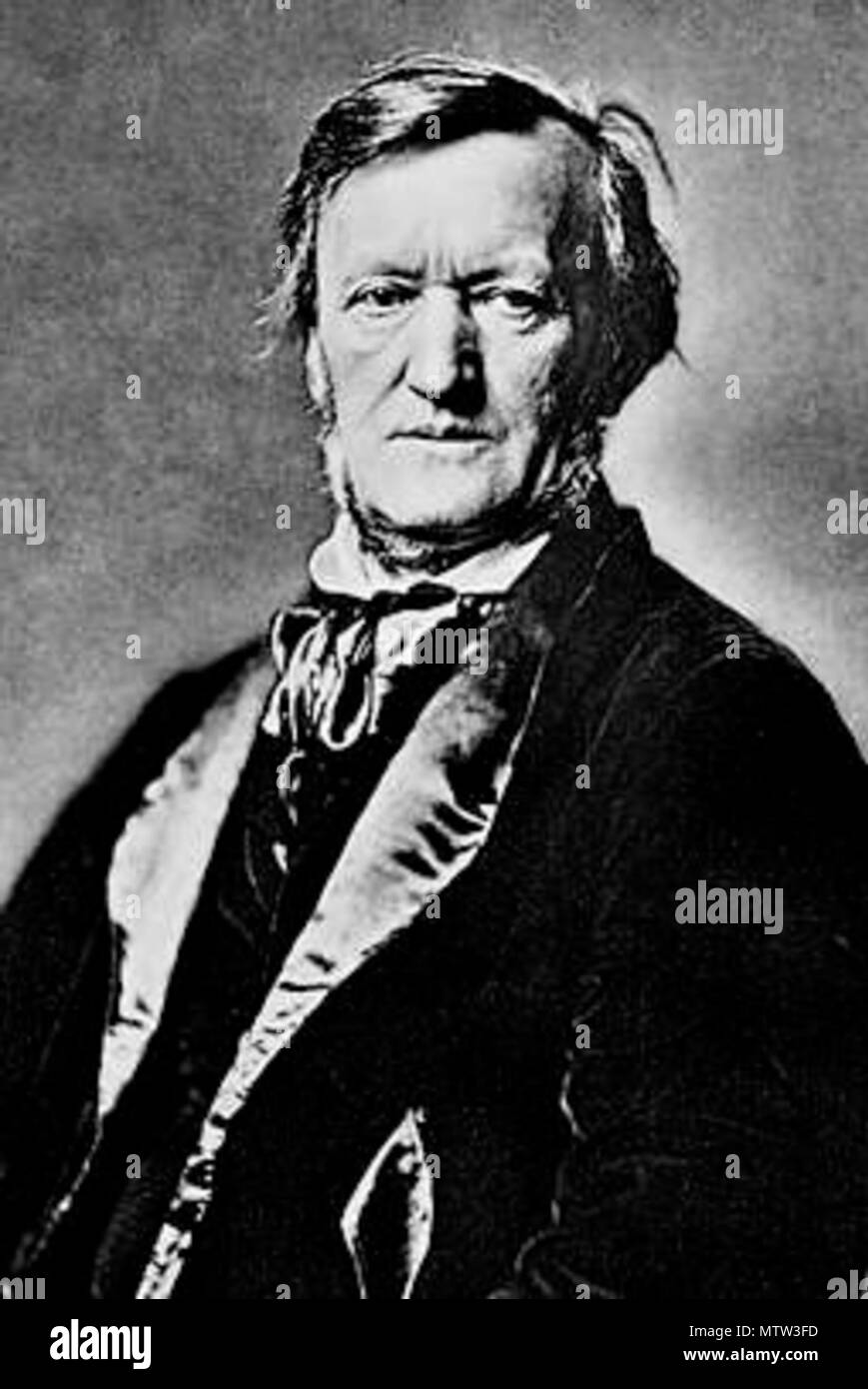 521 Richard Wagner (ca 1871), fotogravyr av Franz Hanfstaengl Stockfoto