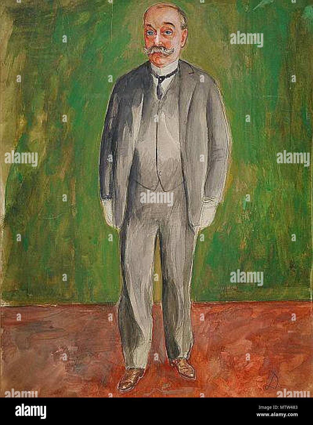 . Svenska: NILS DARDEL 1888-1943 Porträttstudie föreställande överintendenten Axel Lagrelius Signerad D. Akvarell på Papper, 58 x 45 cm. Intygad på baksidan av konstnärens hustru Thora Dardel Hamilton PROVENIENS: Inköpt på Stafsundsauktionen 1979. Datum unbekannt. Nils von Dardel (1888-1943) 446 Nils von Dardel - Axel Lagrelius Stockfoto