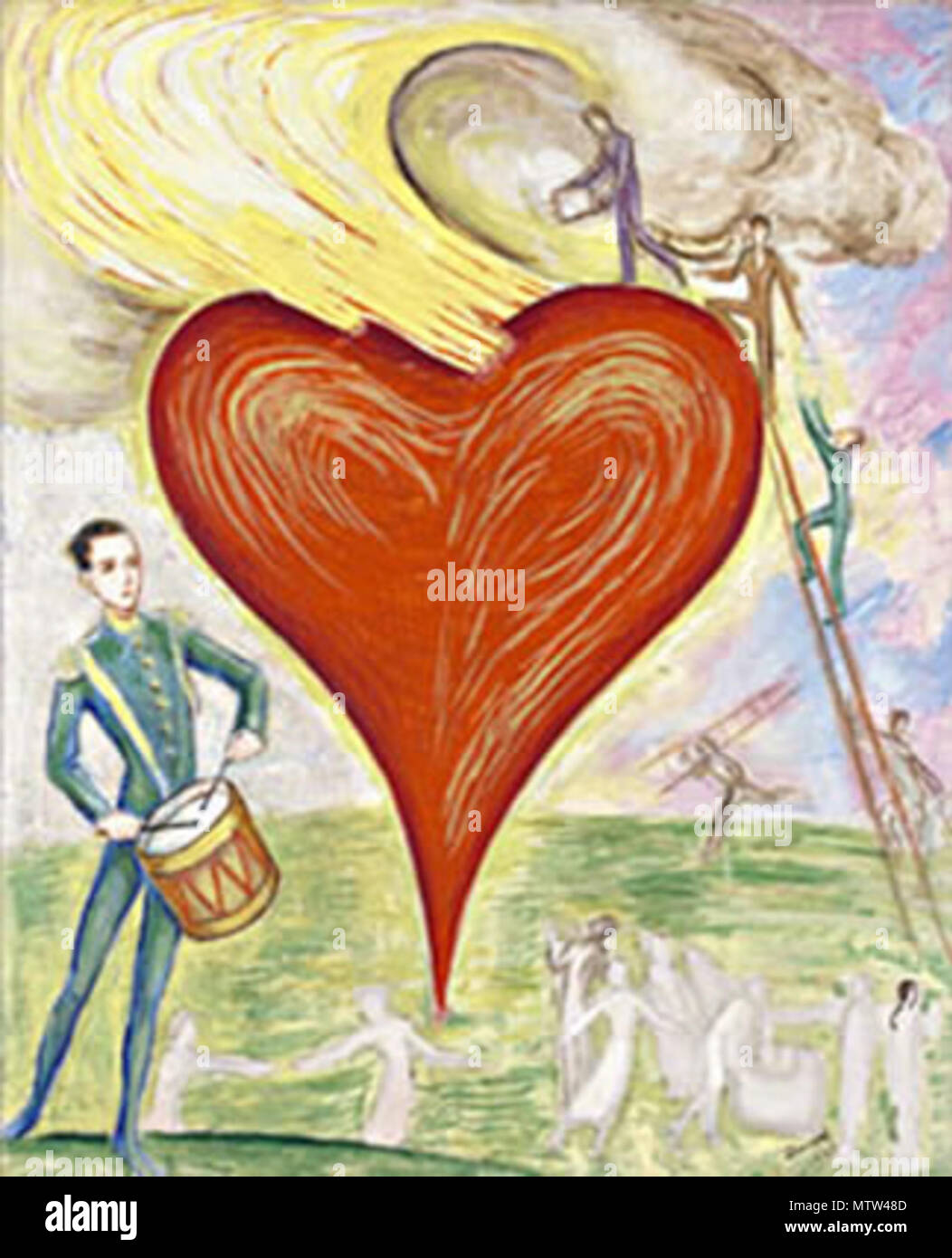 . Englisch: Nils von Dardel zugeschrieben wird, sind derzeit keine Titel, müssen aktualisiert werden. Datum unbekannt. Nils von Dardel (1888-1943) 446 Nils von Dardel - Unbekannt burning heart Stockfoto