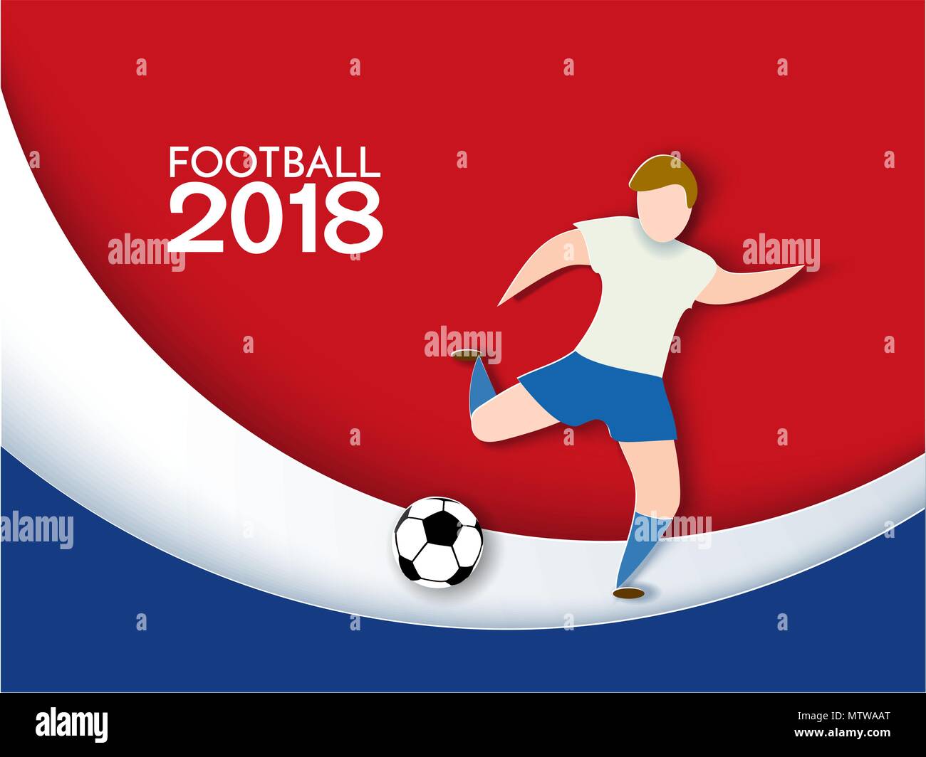 Fußball-Spieler 2018. Papier schneiden Stil Stock Vektor