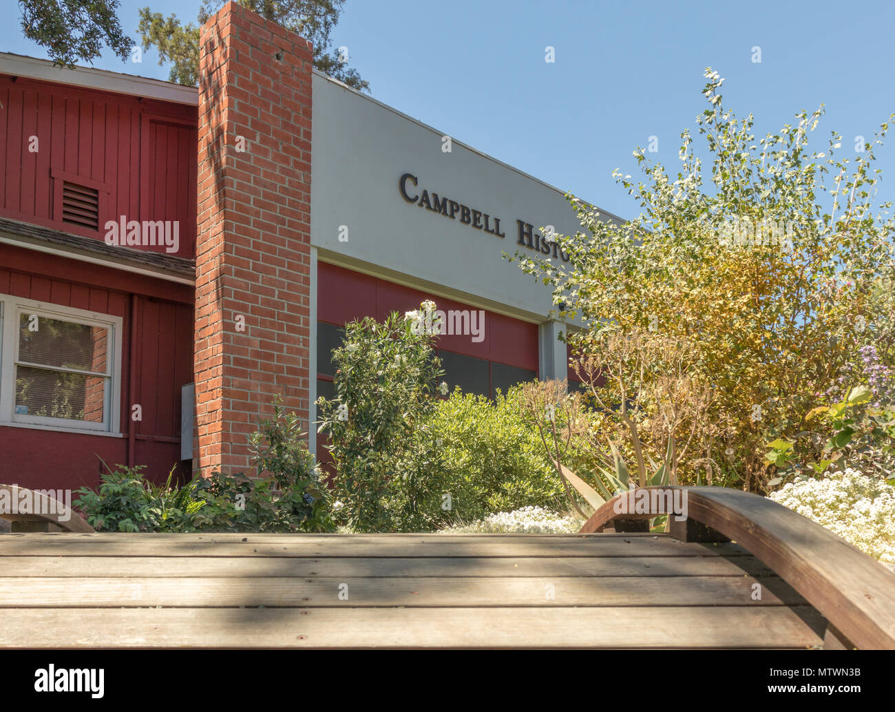 Campbell, Kalifornien, USA - 28. Mai 2018: Campbell, Historisches Museum, die ehemalige Feuerwache. Campbell, Northern California, Vereinigte Staaten von Amerika. Stockfoto