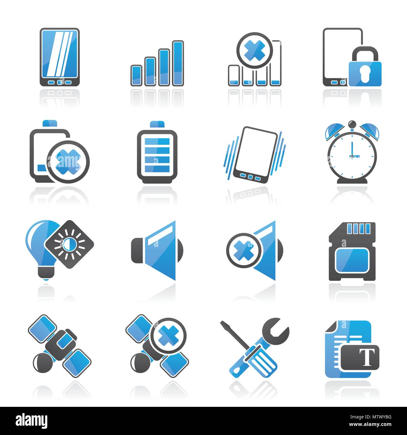 Handy Zeichen Symbole - Vektor Icon Set Stock-Vektorgrafik - Alamy