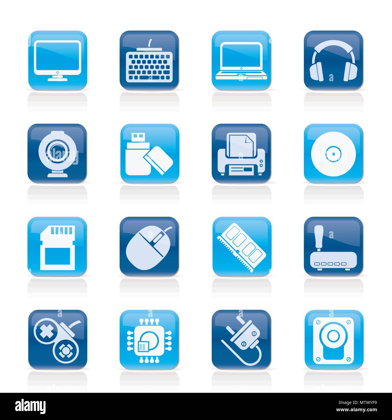 Peripheriegeräte und Zubehör Symbole - Vektor Icon Set Stock ...