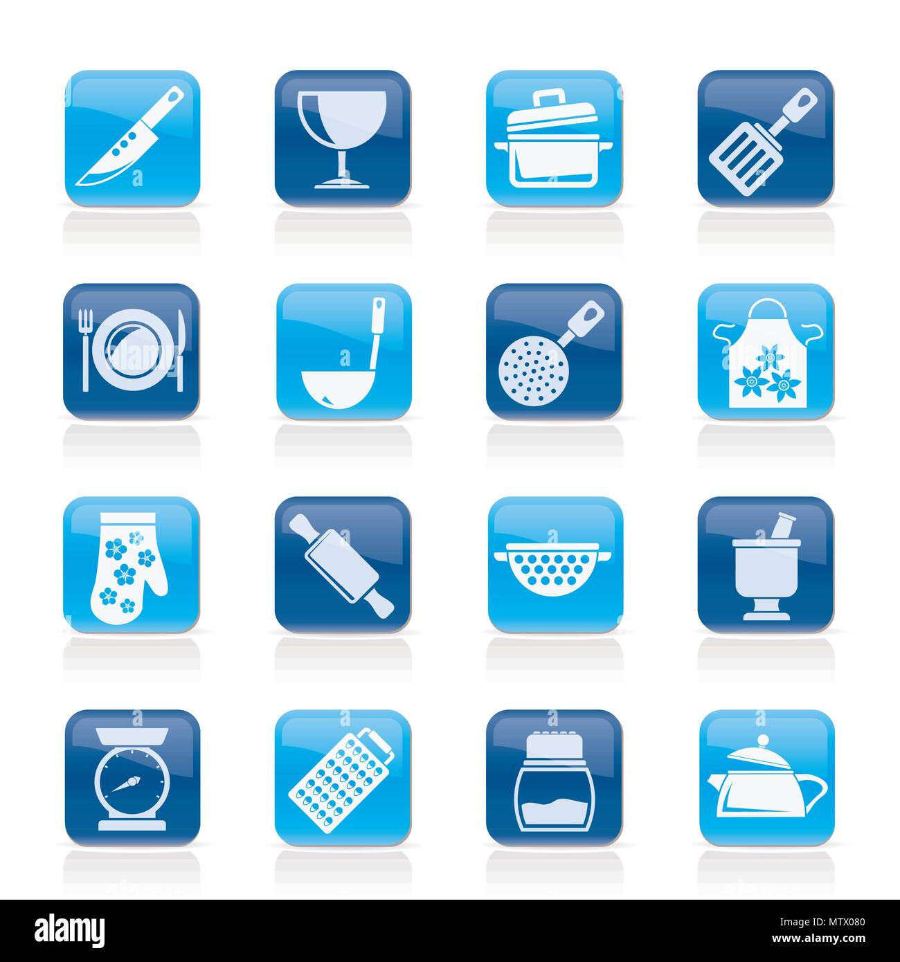 Kochgeräte Symbole - Vektor Icon Set Stock Vektor