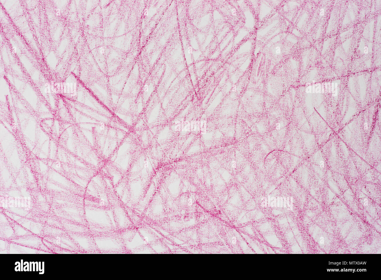 Violett Farbstift Doodles auf weißem Papier Hintergrund Textur Stockfoto