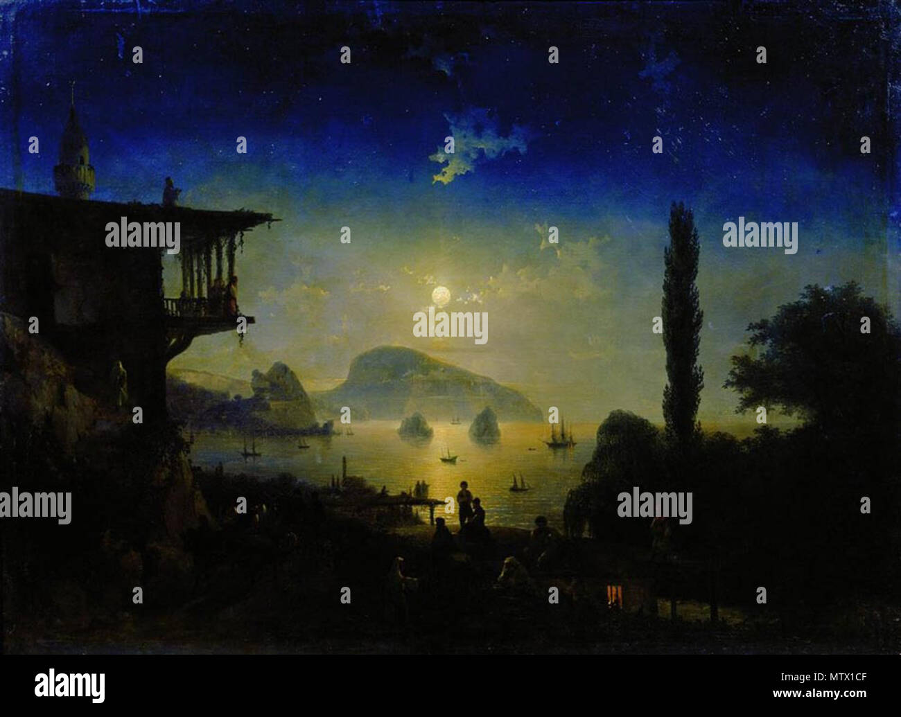 679 Лунная ночь в Крыму Айвазовского Stockfoto