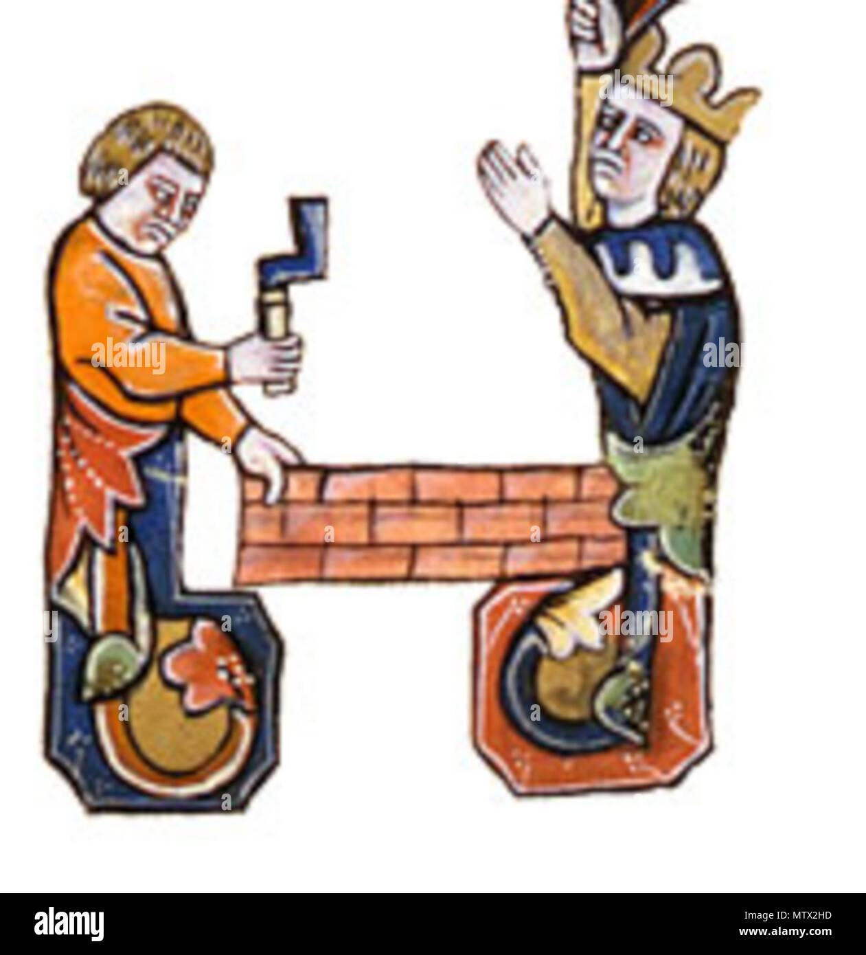 . Englisch: Szene aus Folio 188 b - Psalm 127 - "Außer den Herrn bauen das Haus. Sie vergeblich, dass es bauen...'. 11 Mai 2013, 21:14:23. Unbekannt 468 Parma Psalter 188 b Stockfoto