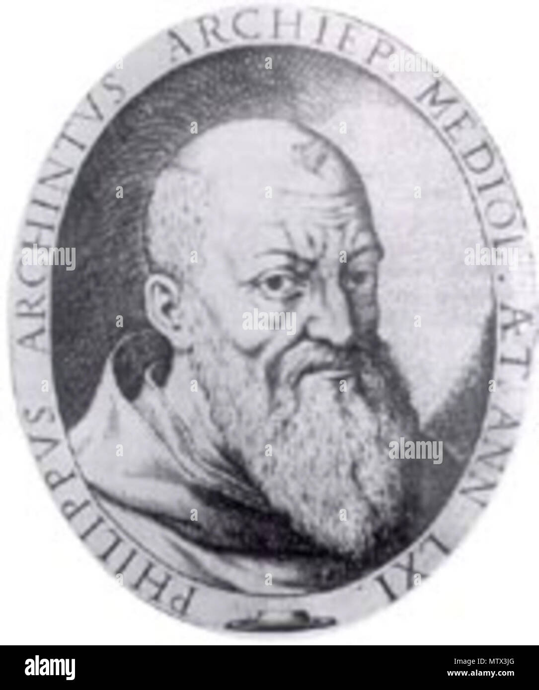 422 Mons. Filippo Archinto, arcivescovo di Milano nel 1546-1554 Stockfoto