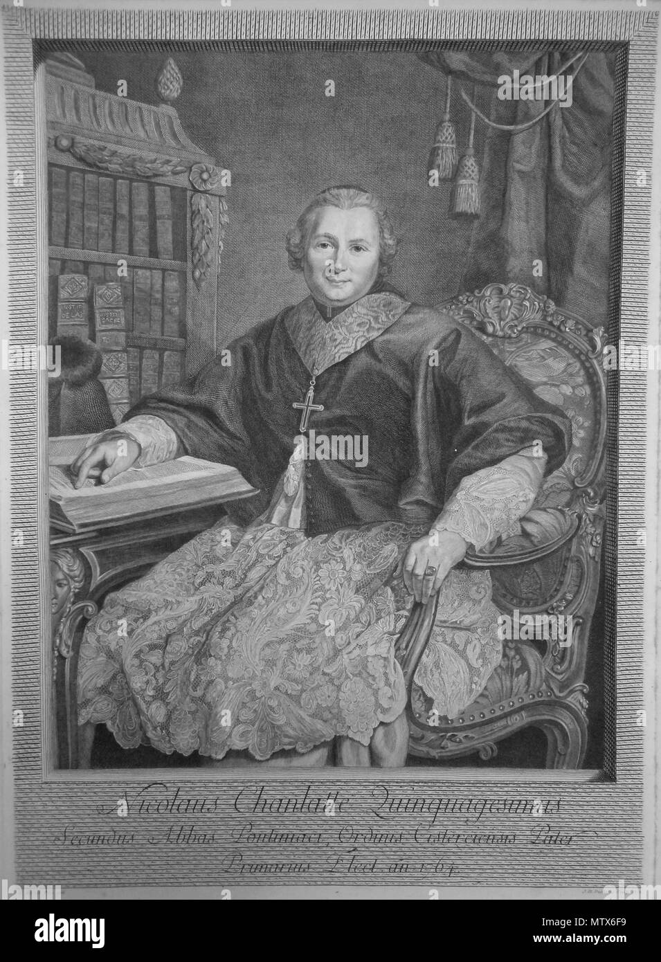 . Englisch: Portrait von Nicolas Chanlatte, abbé de Ligny-le-Châtel (1764-1788). 1772. Von J. M. Duchesne graviert, nachdem Guillaume Voiriot (1712 - 1799). 443 Nicolas Chanlatte, 1764-1788 Abbe de Ligny-le-Châtel Stockfoto