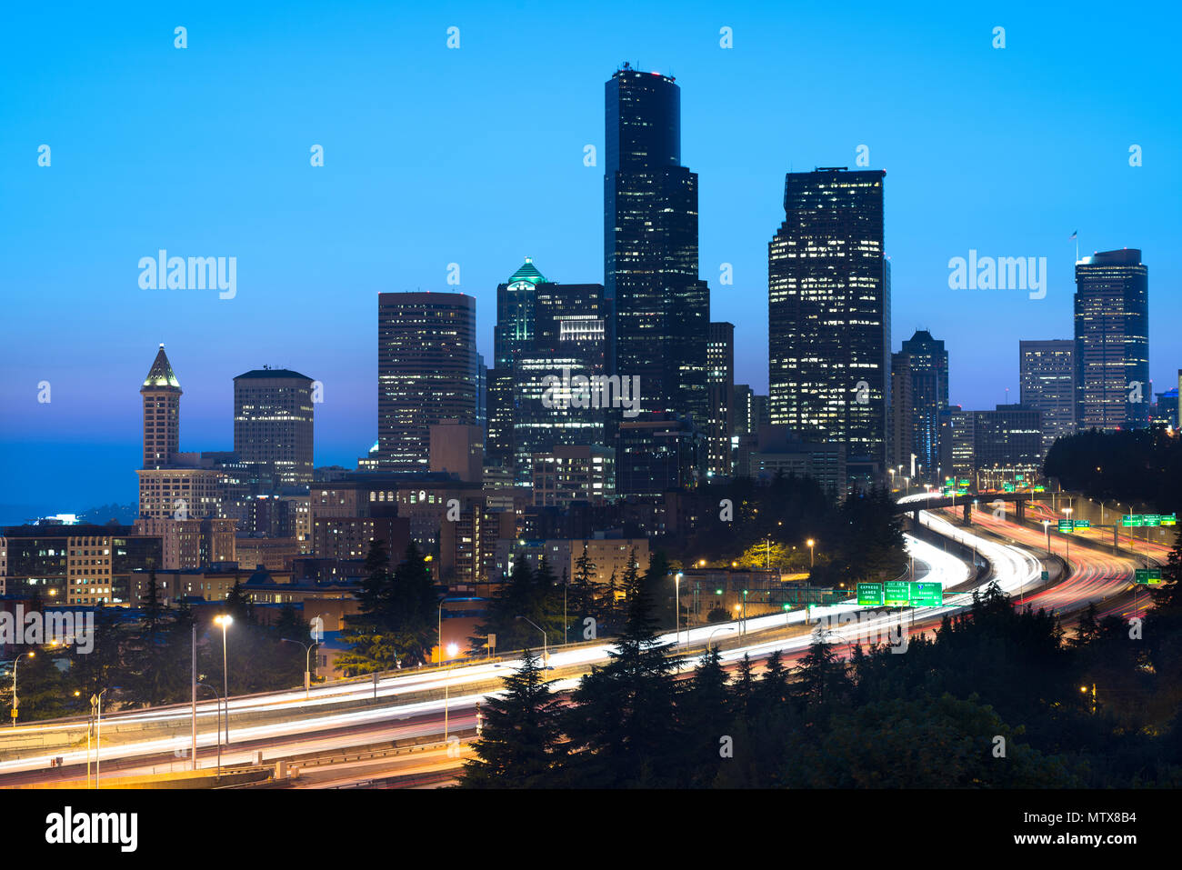 Gebäude in der Innenstadt von Seattle, Washington State, USA Stockfoto