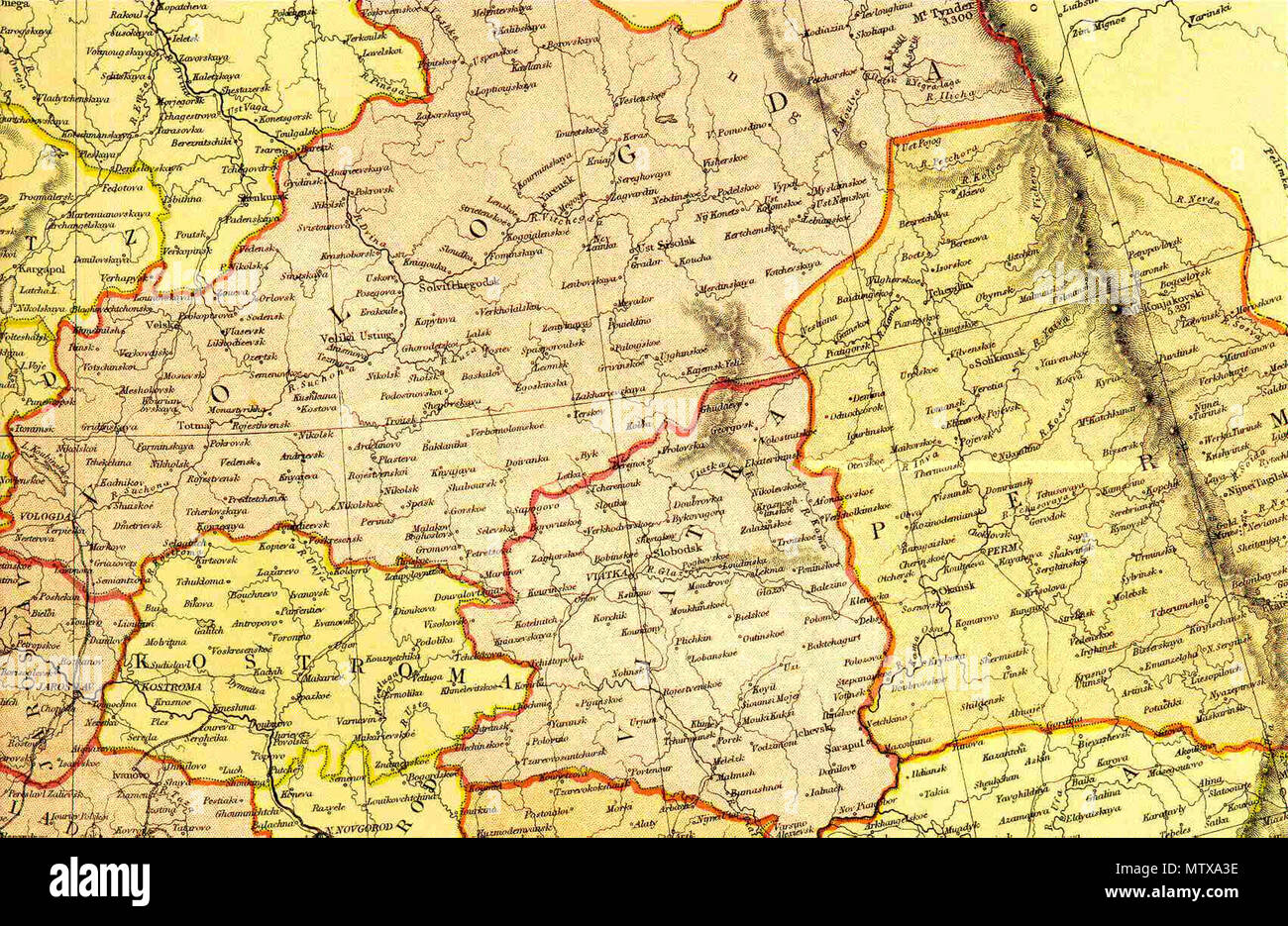 . Englisch: Russland -, Zentral -, Ost - Maßstab: 1:6,100,000 (oder ein Zoll = ca. 96 Meilen). 1892. User: Ustas 532 Russland Central East 1882 Stockfoto