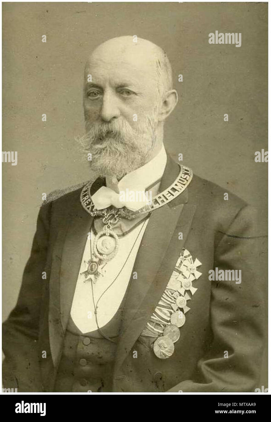 . Englisch: Wilhelm-Order von Preußen. ca. 1890. Duits fotograaf in de 19e Eeuw. 460 Oude Heer met Wilhelms-Orden Stockfoto