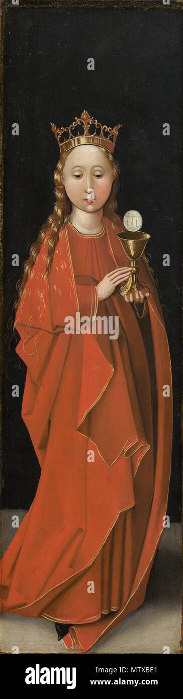 . Die heilige Barbara [linke Flügel Exterieur]. ca. 1480/1490 536 der Hl. Barbara (links außen) ein 14376 Stockfoto