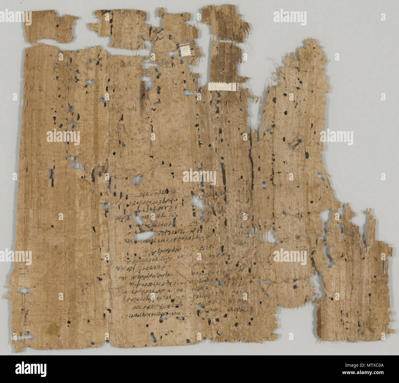 . Englisch: Papyrus Amherst 3c-Morgan Library, Pap. Gr. 3 - Das Buch der Genesis 1:1-5. 3. Jahrhundert. Unbekannt 467 Papyrus Amherst 3c-Morgan Library, Pap. Gr. 3 - Das Buch der Genesis 1,1-5 Stockfoto
