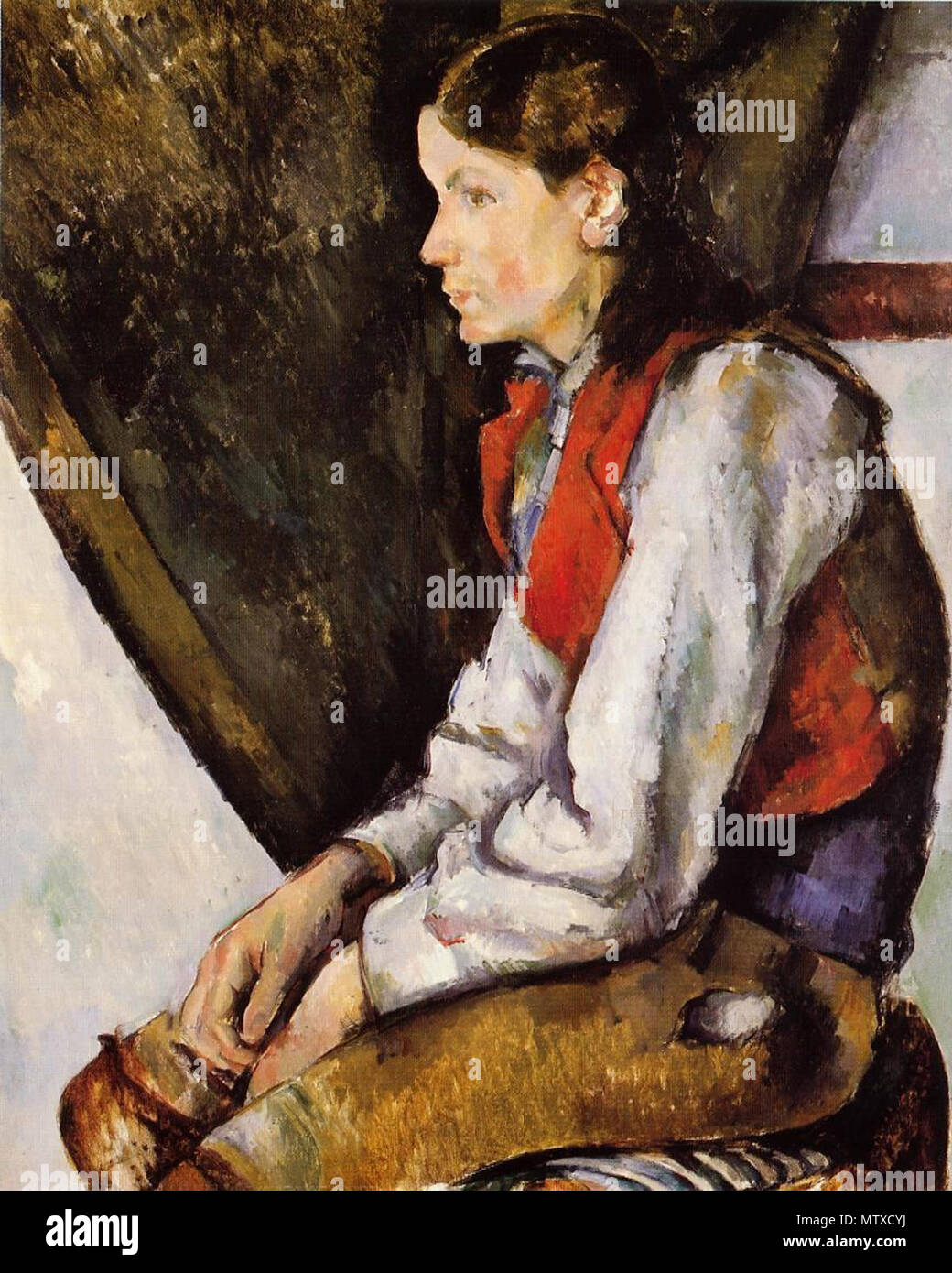 Englisch Paul Cezannes Kunst Paul Cezanne Paul Cezanne 471 Junge In Einer Roten Weste 3 Stockfotografie Alamy