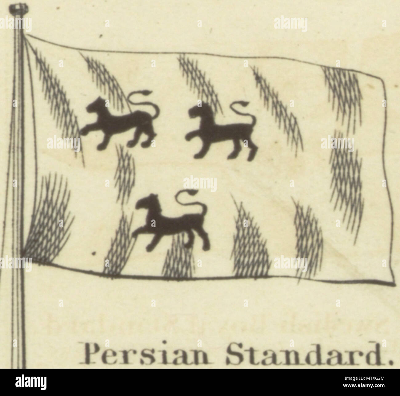 . Englisch: Persische Standard. Johnson's neues Diagramm der Hoheitszeichen, 1868.jpg Johnson neue Diagramm der Hoheitszeichen. Drucken mit den Flaggen der verschiedenen Länder, die von den Schiffen geflogen, und der 'Signale für Piloten." oben links in der Ecke ist die "Vereinigten Staaten" 37-star Flag, in der rechten oberen Ecke ist die 'Royal Standard des Vereinigten Königreichs Großbritannien und Irland" in der unteren linken Ecke befindet sich die "Russian Standard" und in der rechten unteren Ecke wird der "französischen Standard." Die Flaggen auf diesem Blatt leicht von den auf einem anderen Blatt unterschiedlich nummeriert 4 [links oben] und 5 [oben rechts]. 1868. Ein Stockfoto