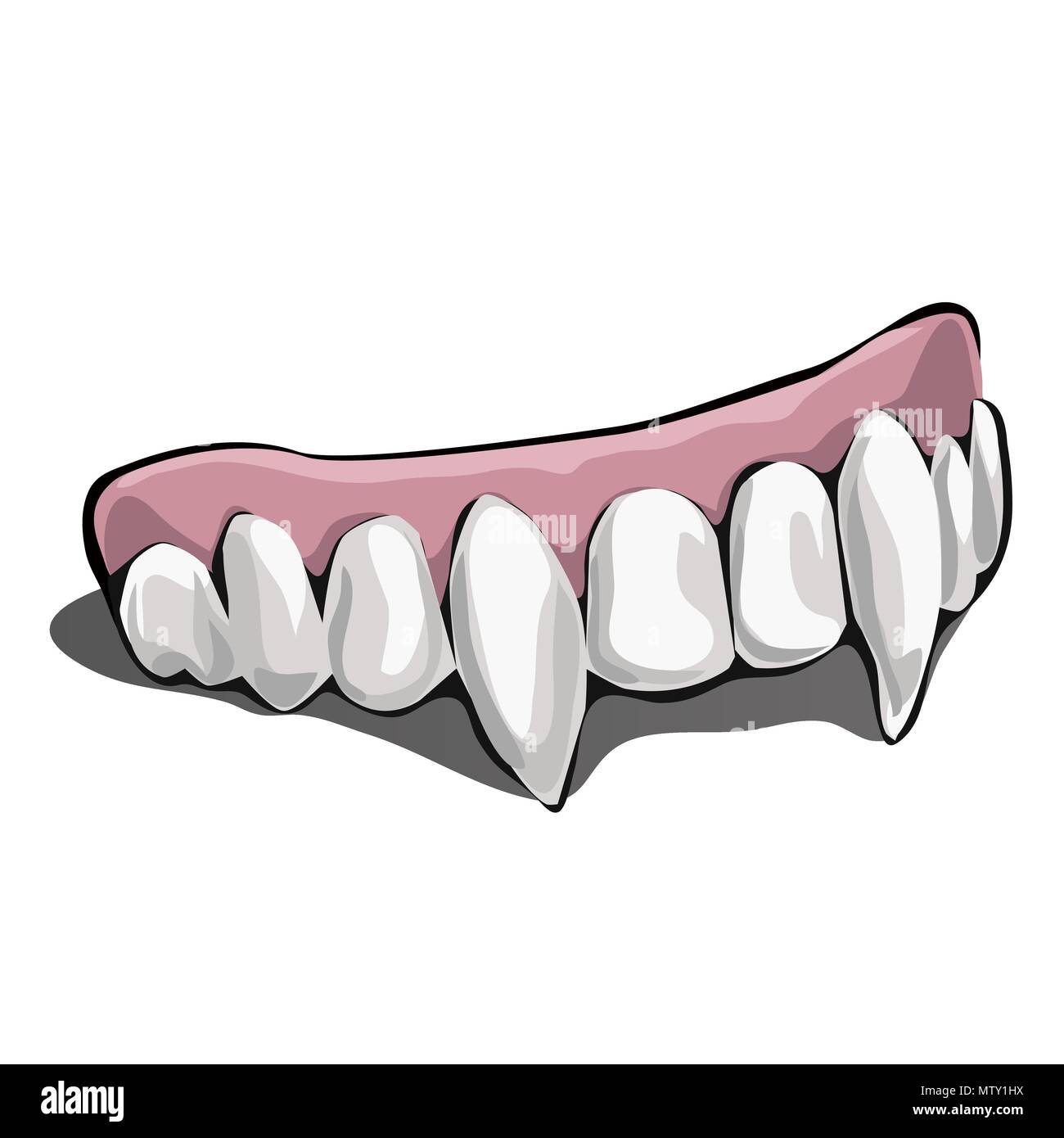 Vampir Zähne auf weißem Hintergrund. Vector Illustration. Stock Vektor
