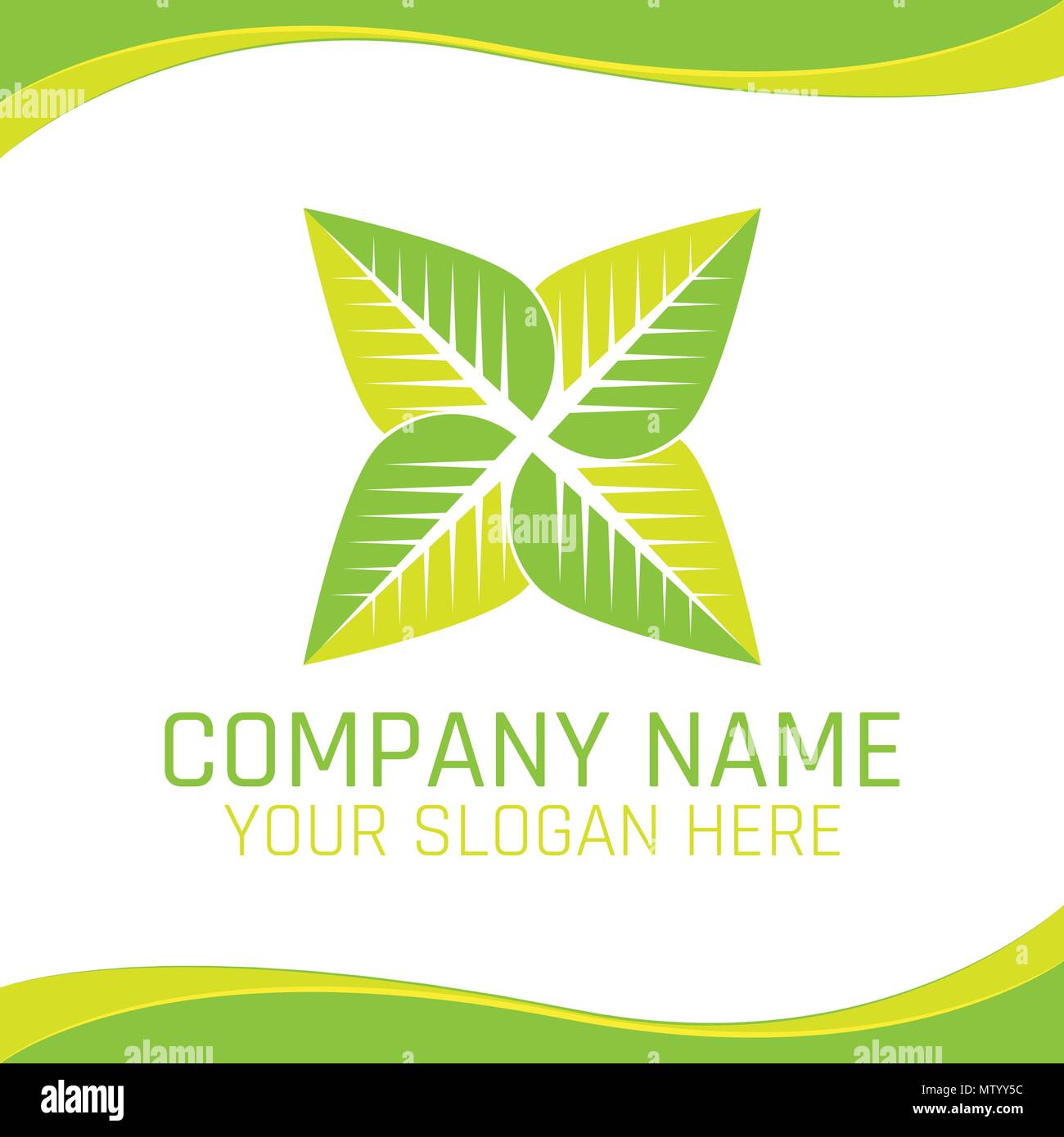 Grünes Blatt Eco Natur Vegan Logo für Ökologie unternehmen oder Health Food Shop Stock Vektor