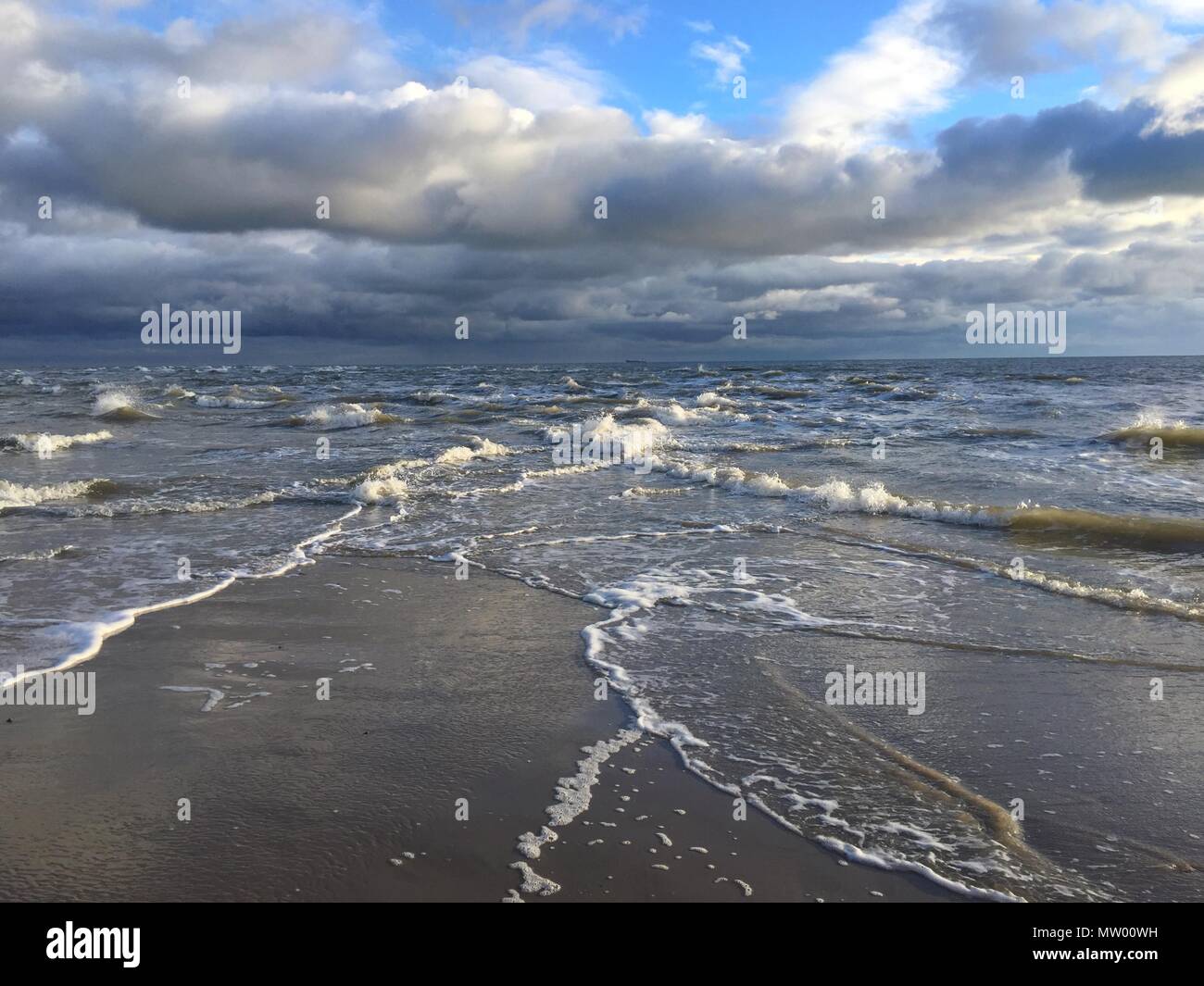 Spitze von Grenen Strand, wo Skagerrak und Kattegat Ozean treffen, Jütland, Dänemark Stockfoto