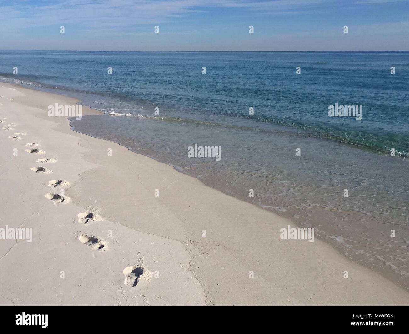 Fußabdrücke am Strand, Pensacola Strand, Santa Rosa, Florida, USA Stockfoto