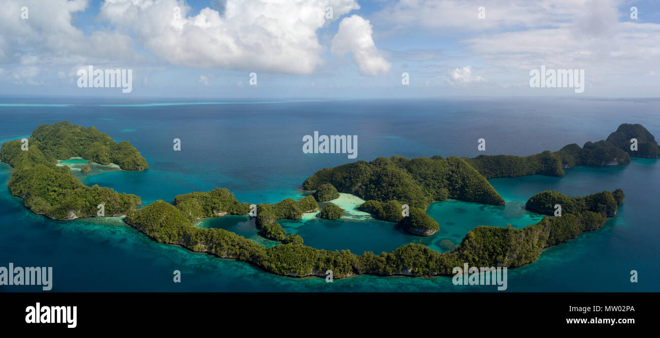 Luftaufnahme von Palau Inseln Stockfoto