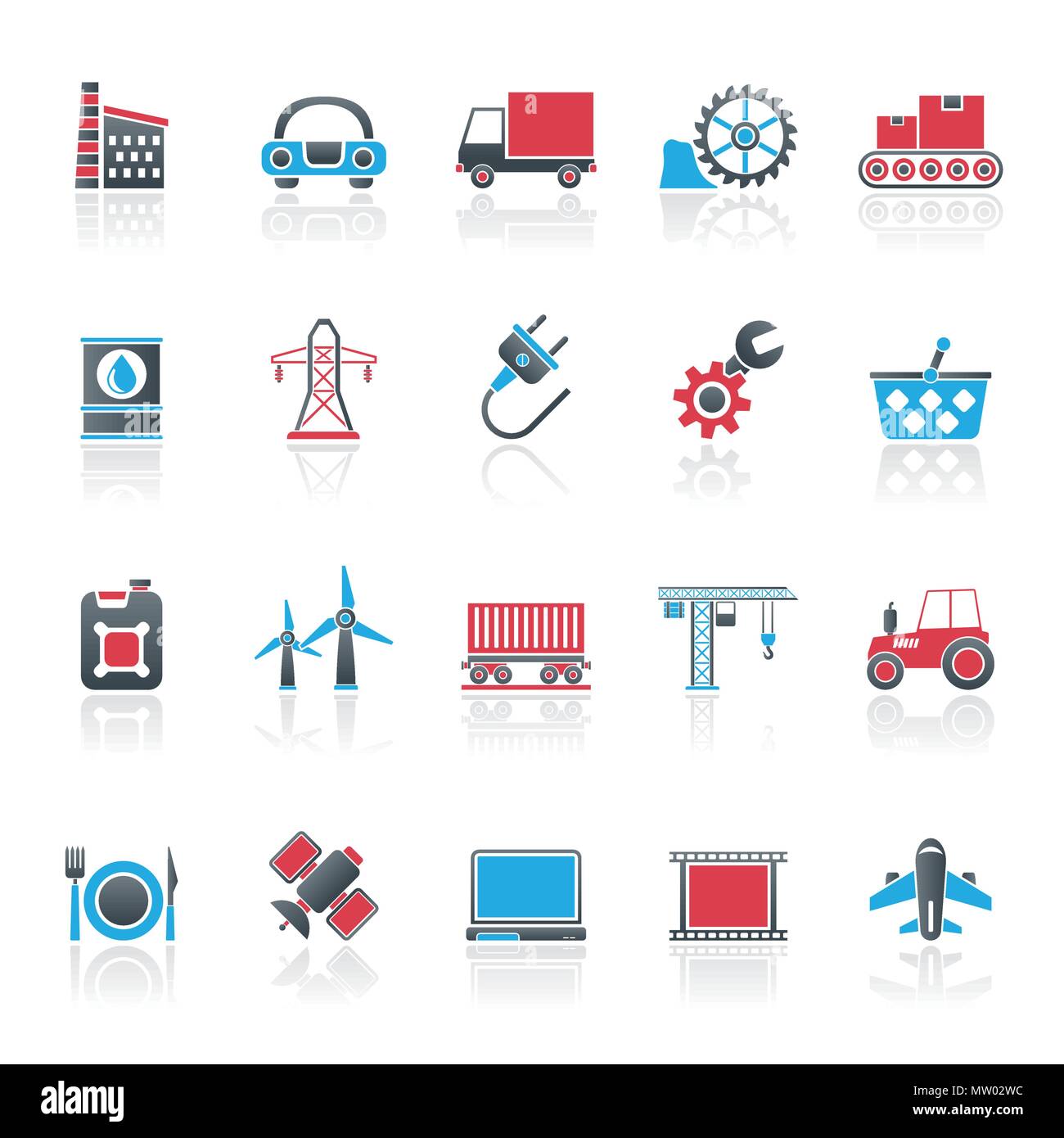 Wirtschaft und Industrie die Symbole - Vektor Icon Set Stock Vektor