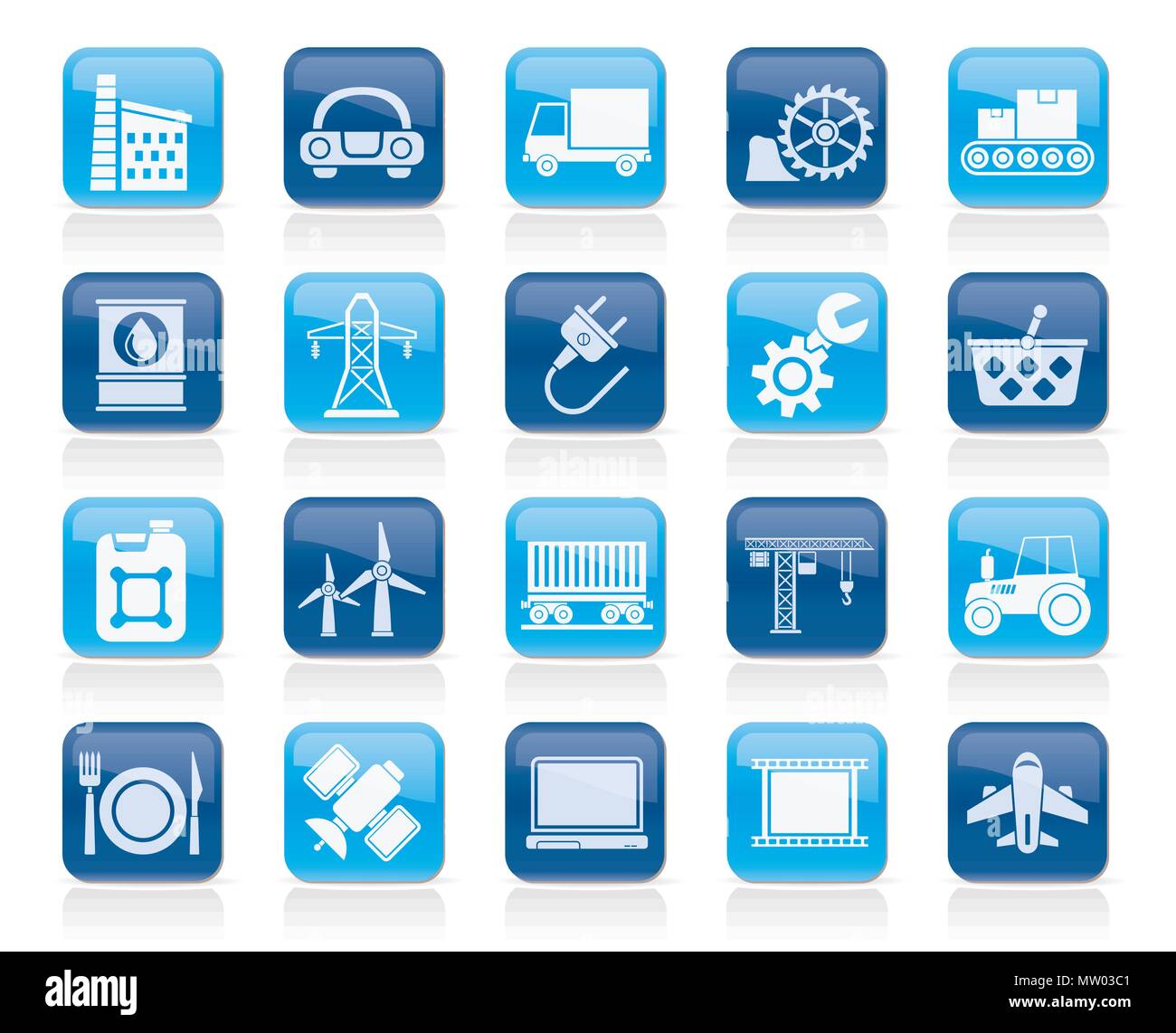 Wirtschaft und Industrie die Symbole - Vektor Icon Set Stock Vektor