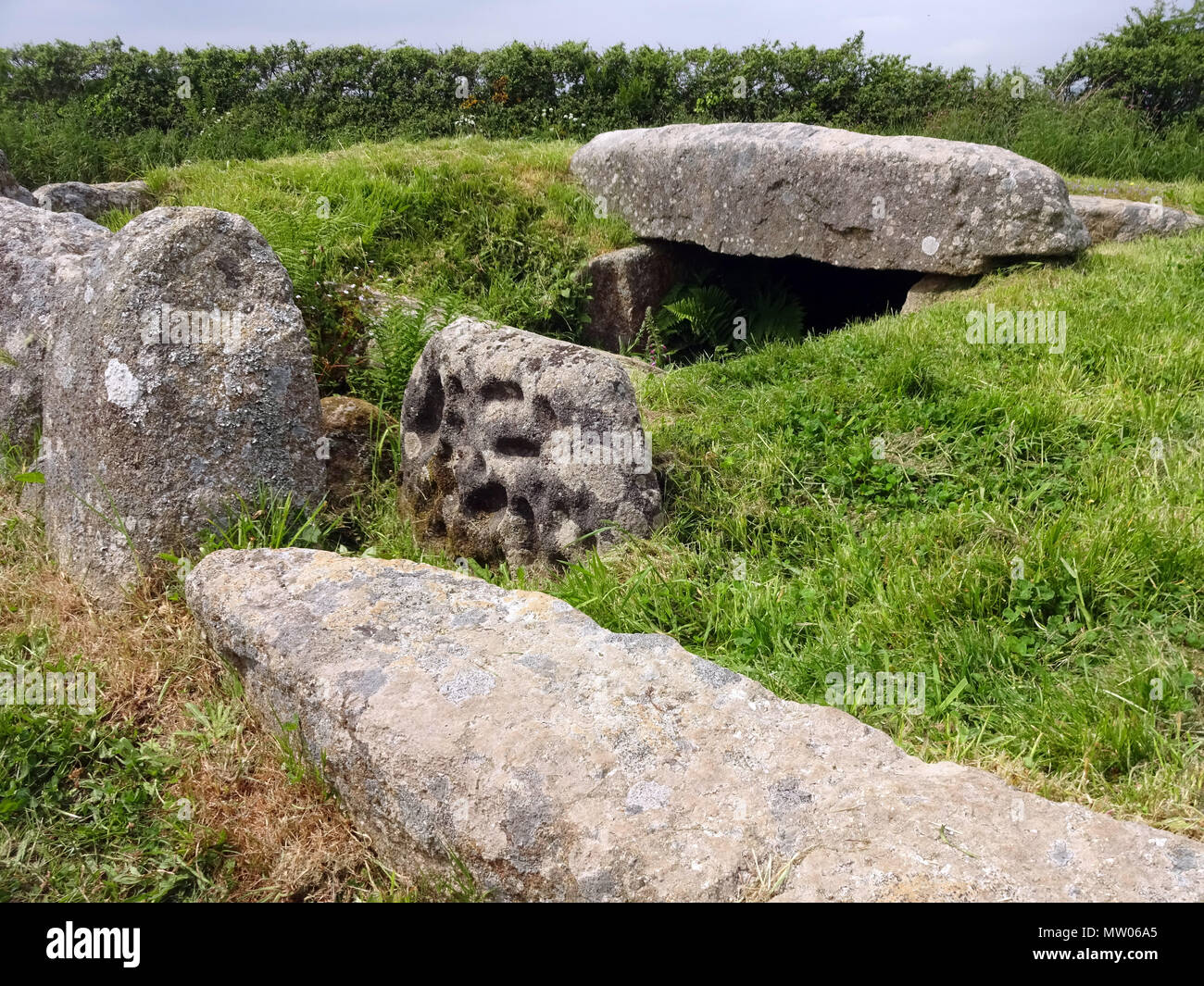 Tregiffian Grabkammer, antiken Stätte, West Cornwall GROSSBRITANNIEN Stockfoto