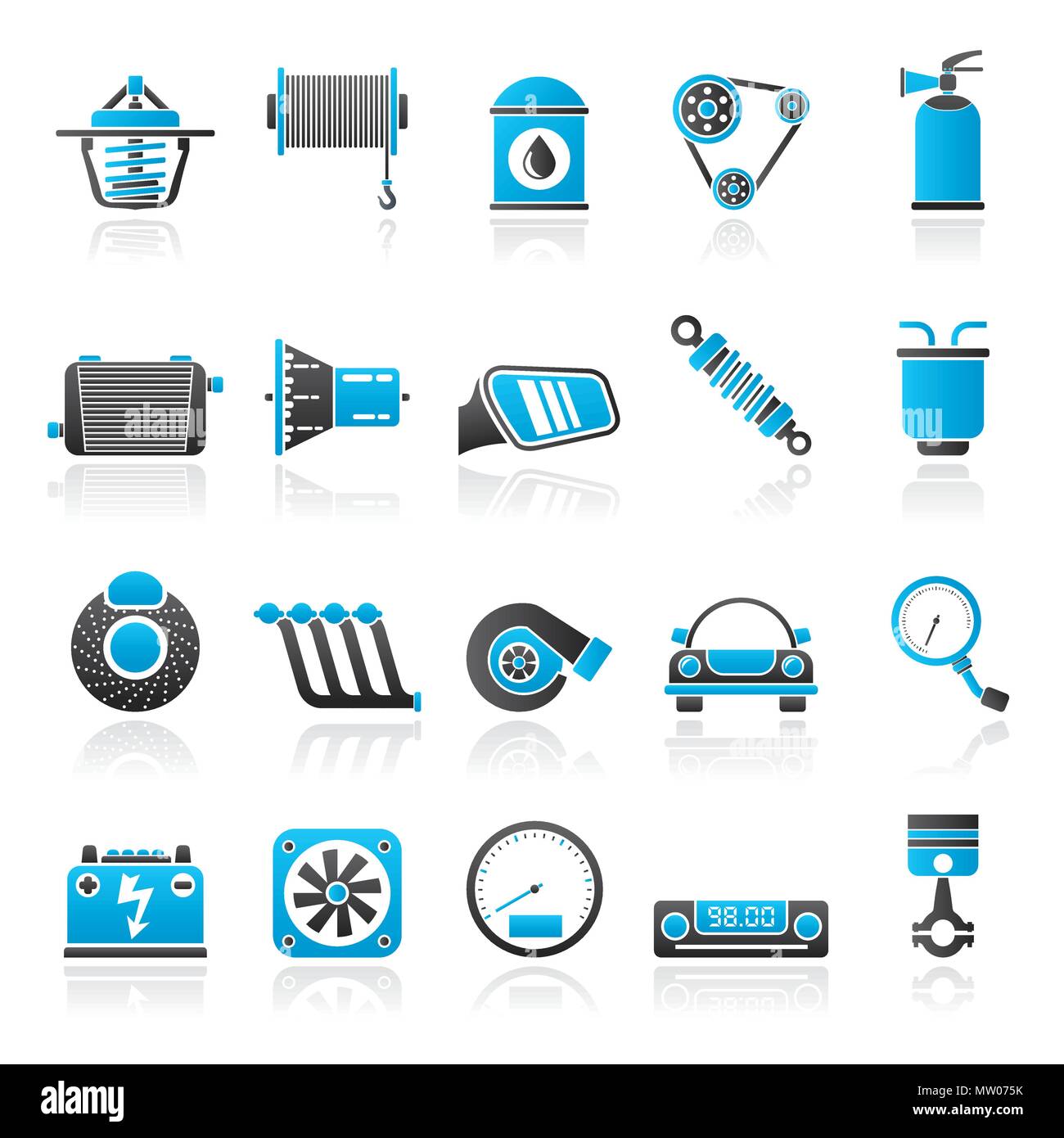 Auto teil und Symbole 2-vektor Icon Set Stock Vektor