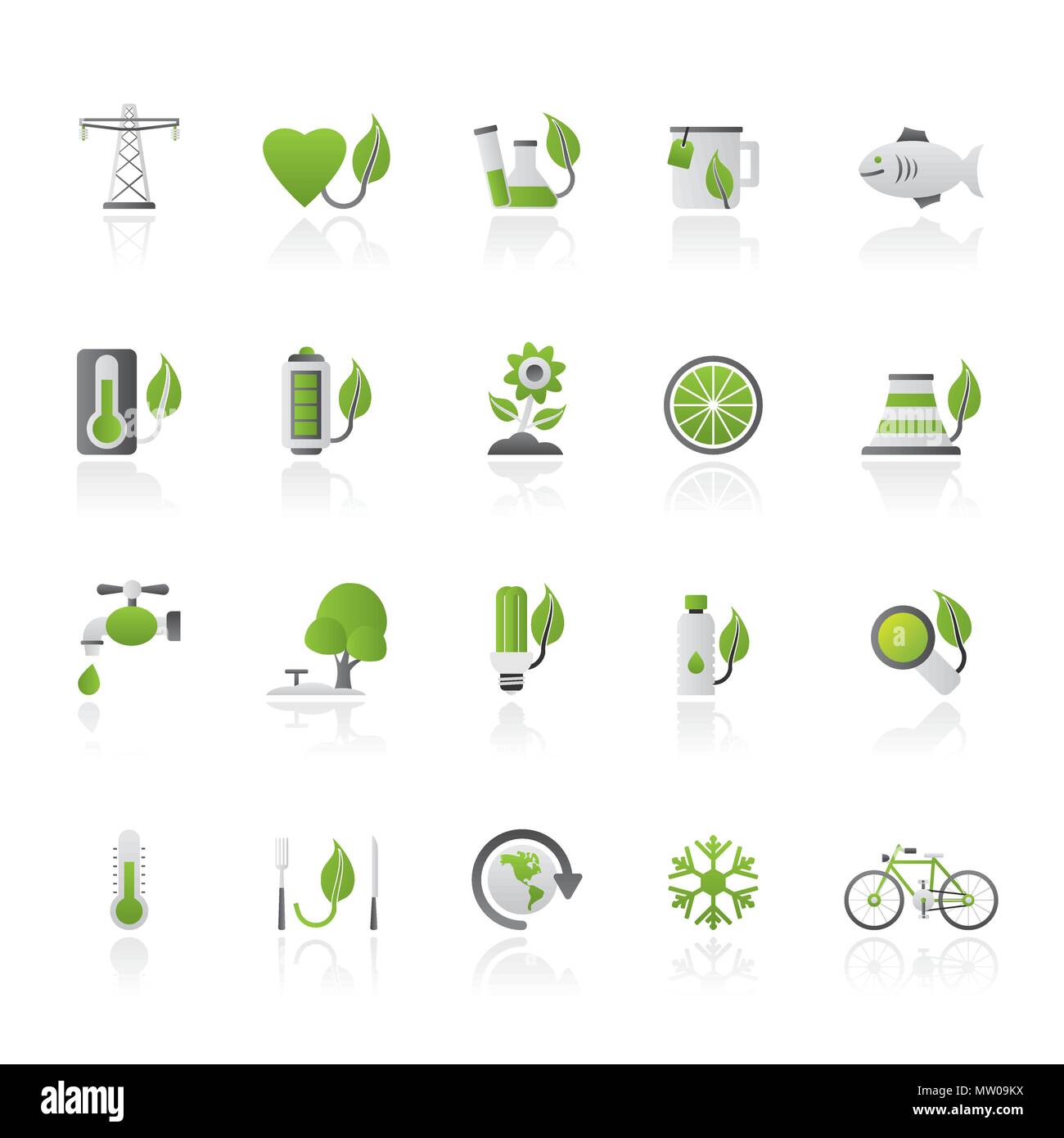 Okologie Umwelt Und Natur Symbole 4 Vektor Icon Set Stock Vektorgrafik Alamy