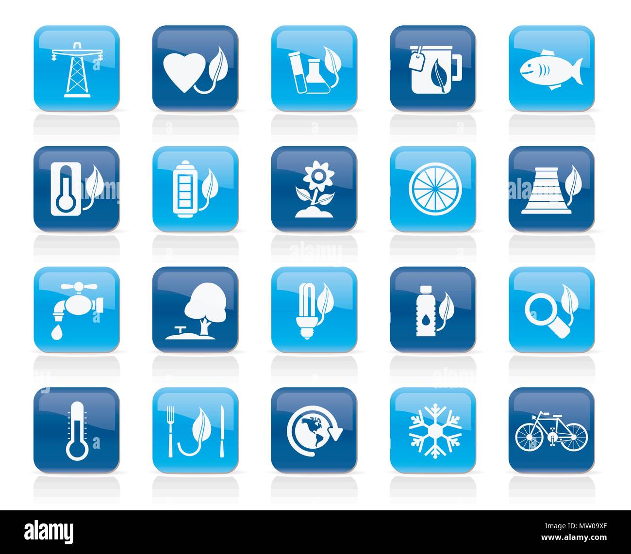 Ökologie, Umwelt und Natur Symbole 4-vektor Icon Set Stock Vektor