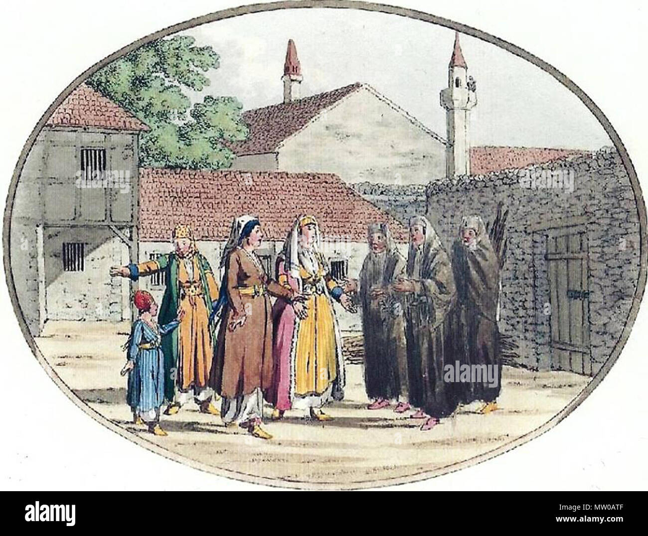 . Русский: Татарские женщины. 1794. Christian Gottfried Heinrich Geißler 588 tatarische Frauen Stockfoto