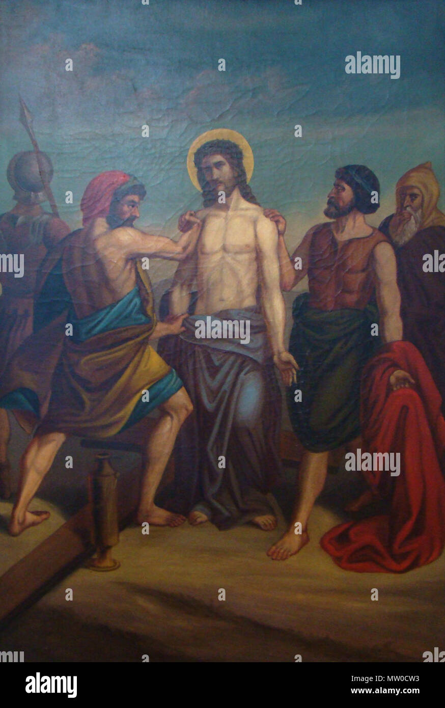 . English: Bild aus der Passionsfolge in St. Andreas in Seckach-Zimmern. 19. n.n., 19. Jahrhundert Malerei 549 Seckach-zimmern-st-Andreas-10 Stockfoto