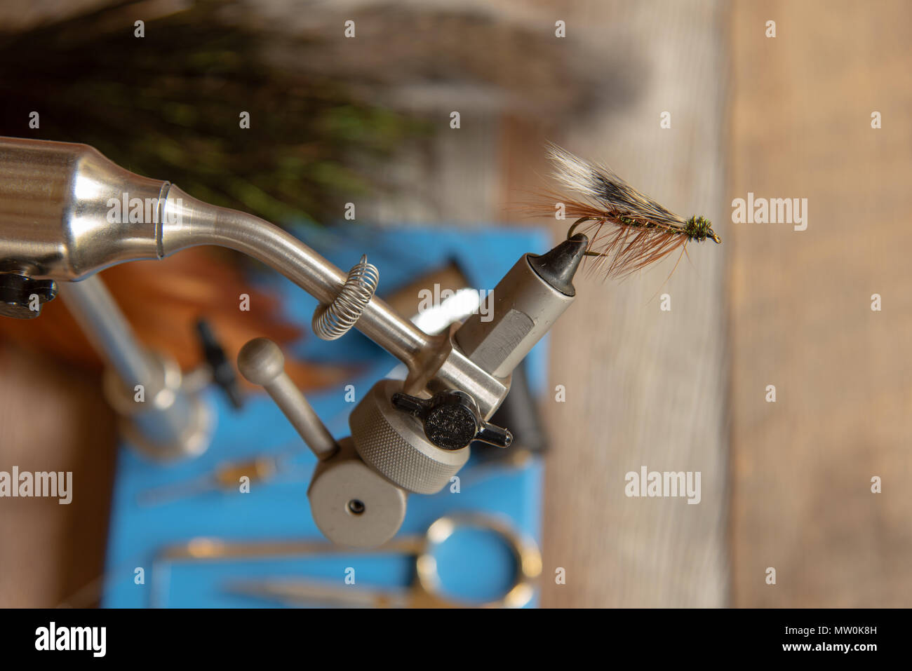 Klassische Forellen angeln nass fliegen Stockfoto