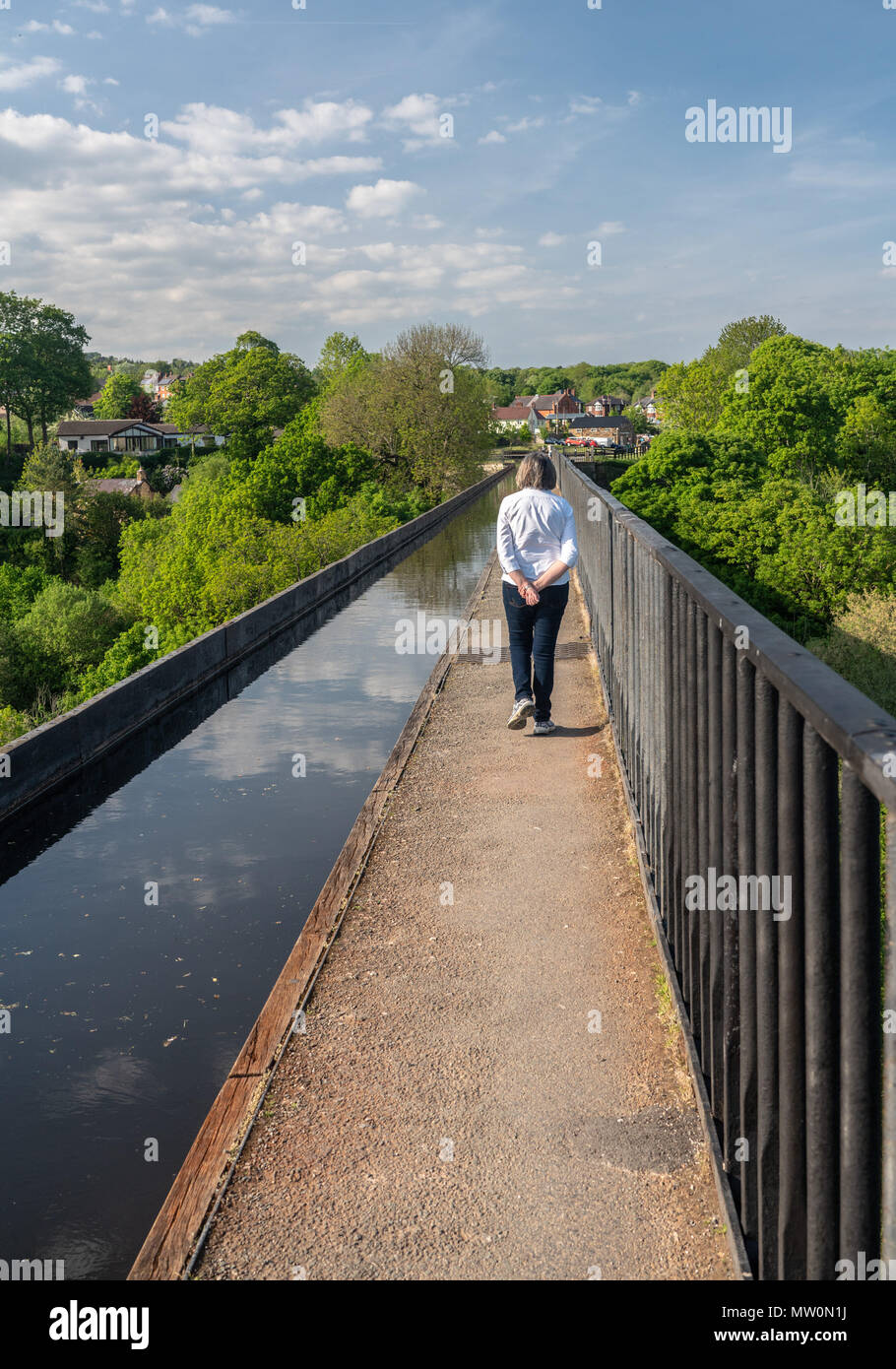 Pontcysyllte Aquädukt in der Nähe von Llangollen in Wales im Frühjahr Stockfoto