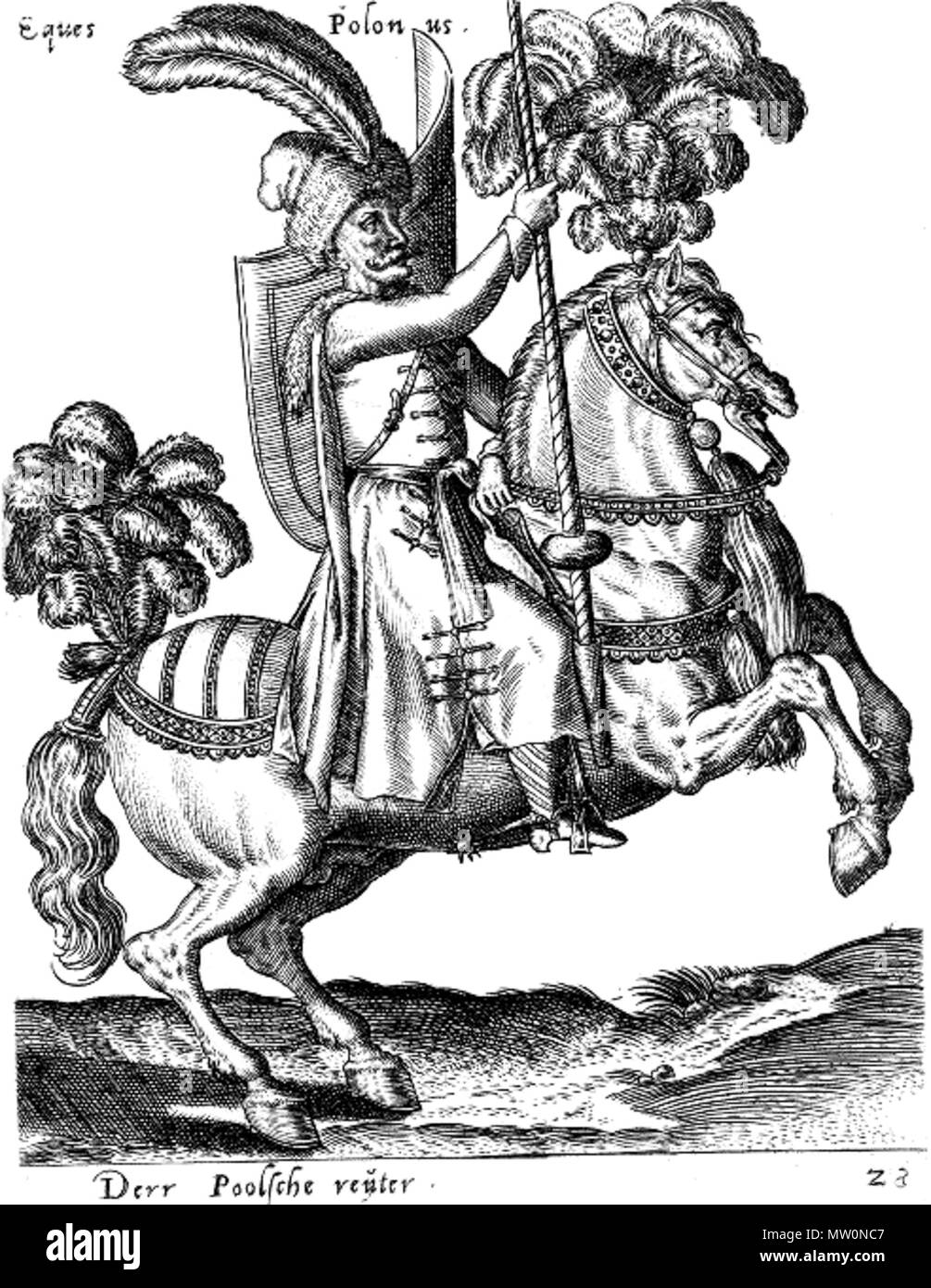 . Polnische trooper aus dem XVI Jahrhundert. 16. Jahrhundert. Abraham de Bruyn (1540-1587) 491 Polnische trooper XVI Jahrhundert Stockfoto