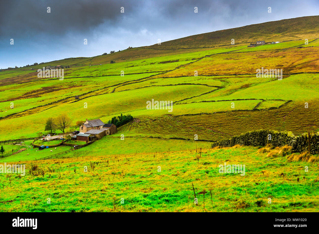 Die sanften Hügel des Derbyshire Stockfoto